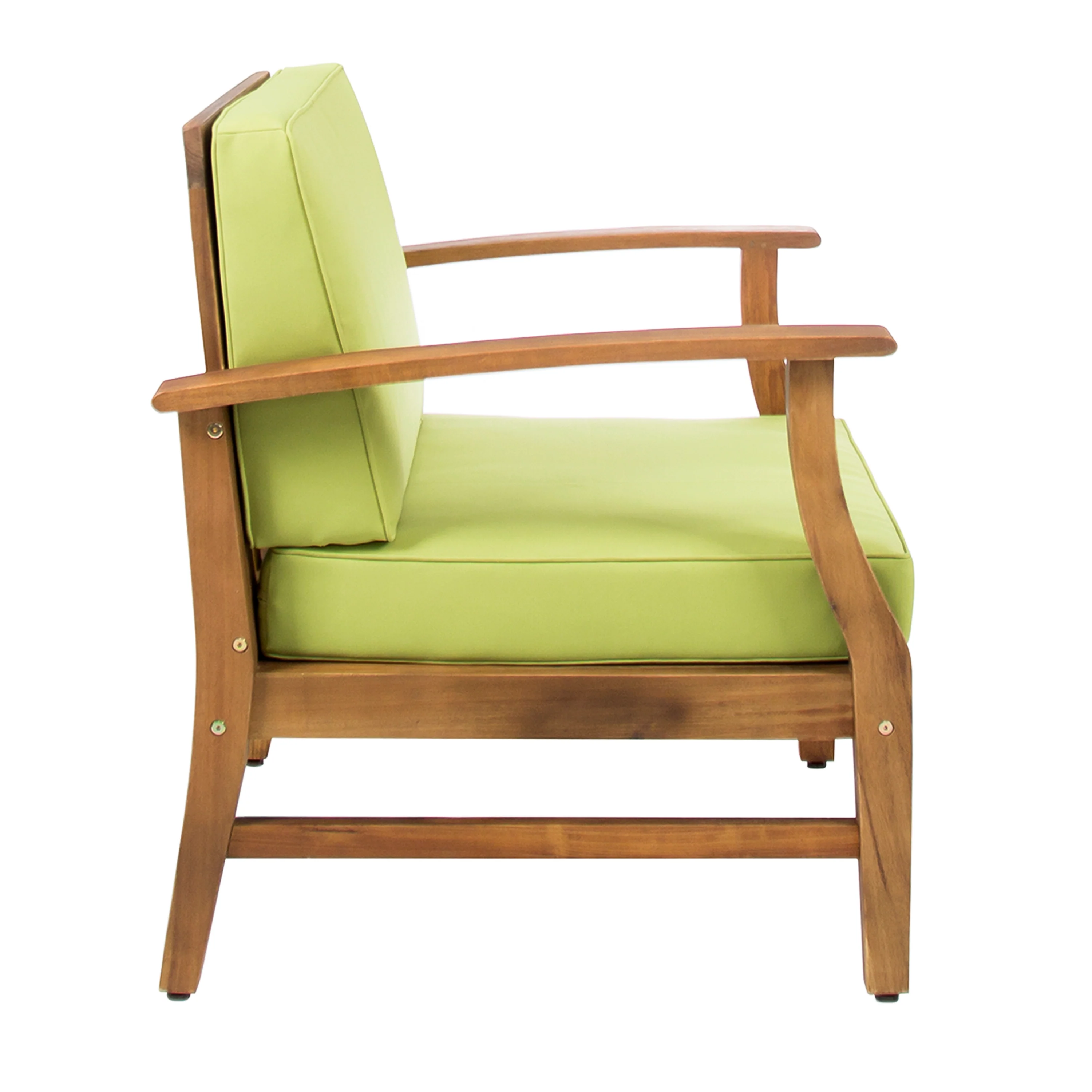 Belle Outdoor 4 Seat Fire Pit Chat Set with Teak Finished Acacia Wood Club Chairs - furnishings