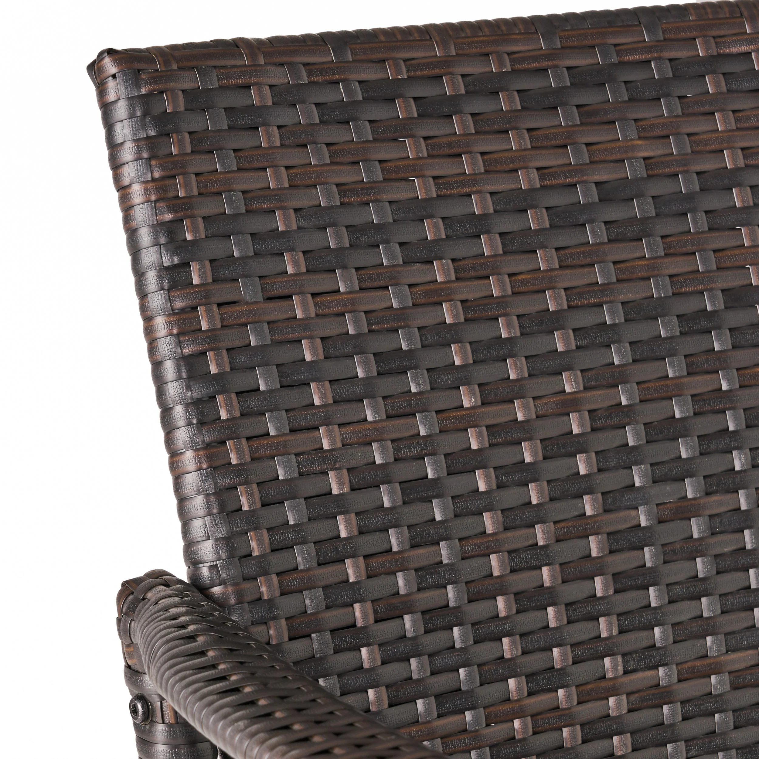 Stetta Outdoor 3 Piece Round Multi-brown Wicker Bar Set - furnishings