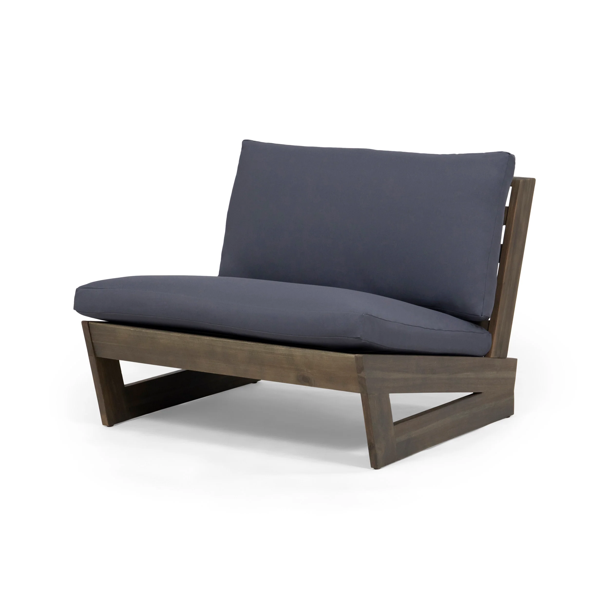 Emma Outdoor Acacia Wood Club Chair with Cushions - furnishings