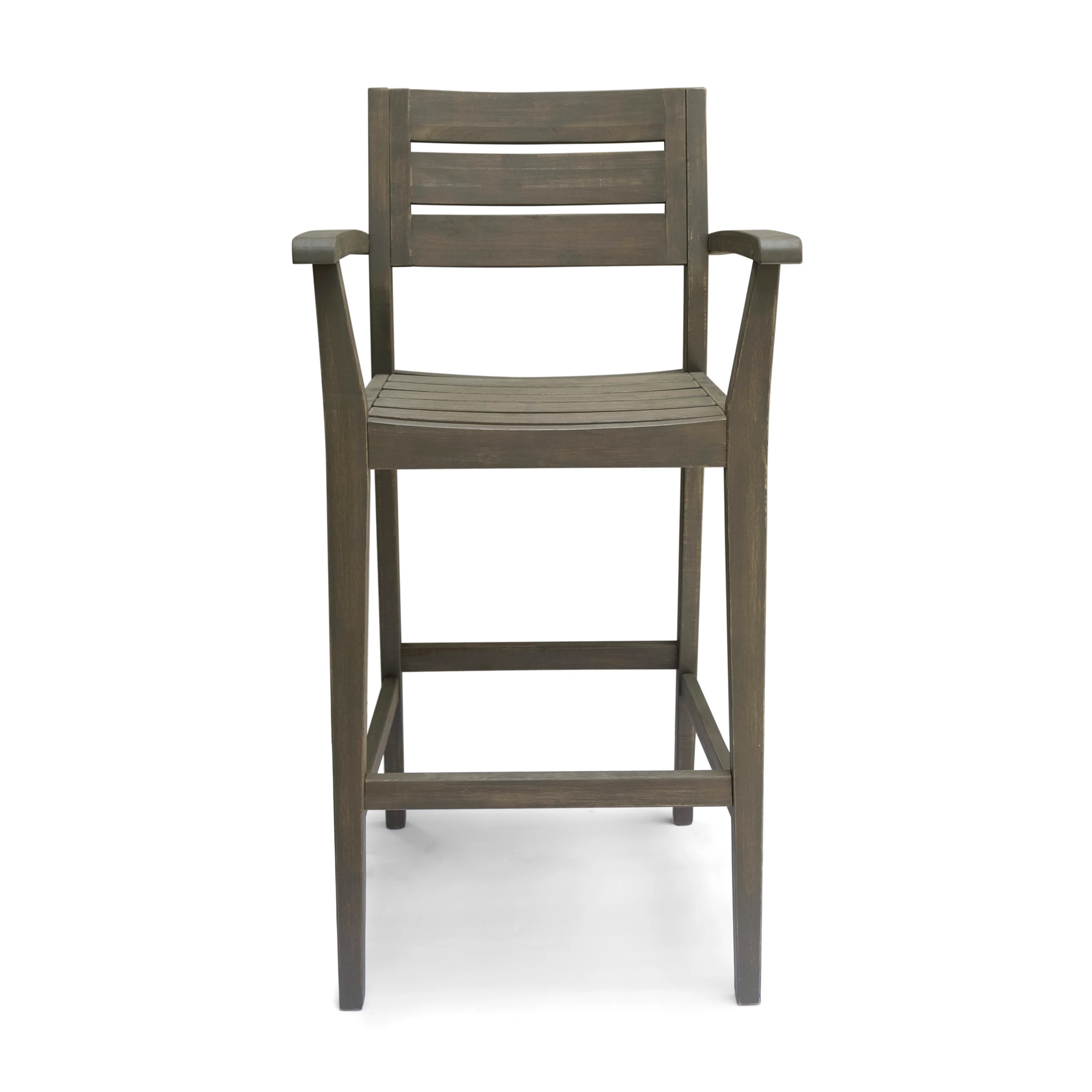 Blair Outdoor Rustic Acacia Wood Barstool (Set of 4) - furnishings