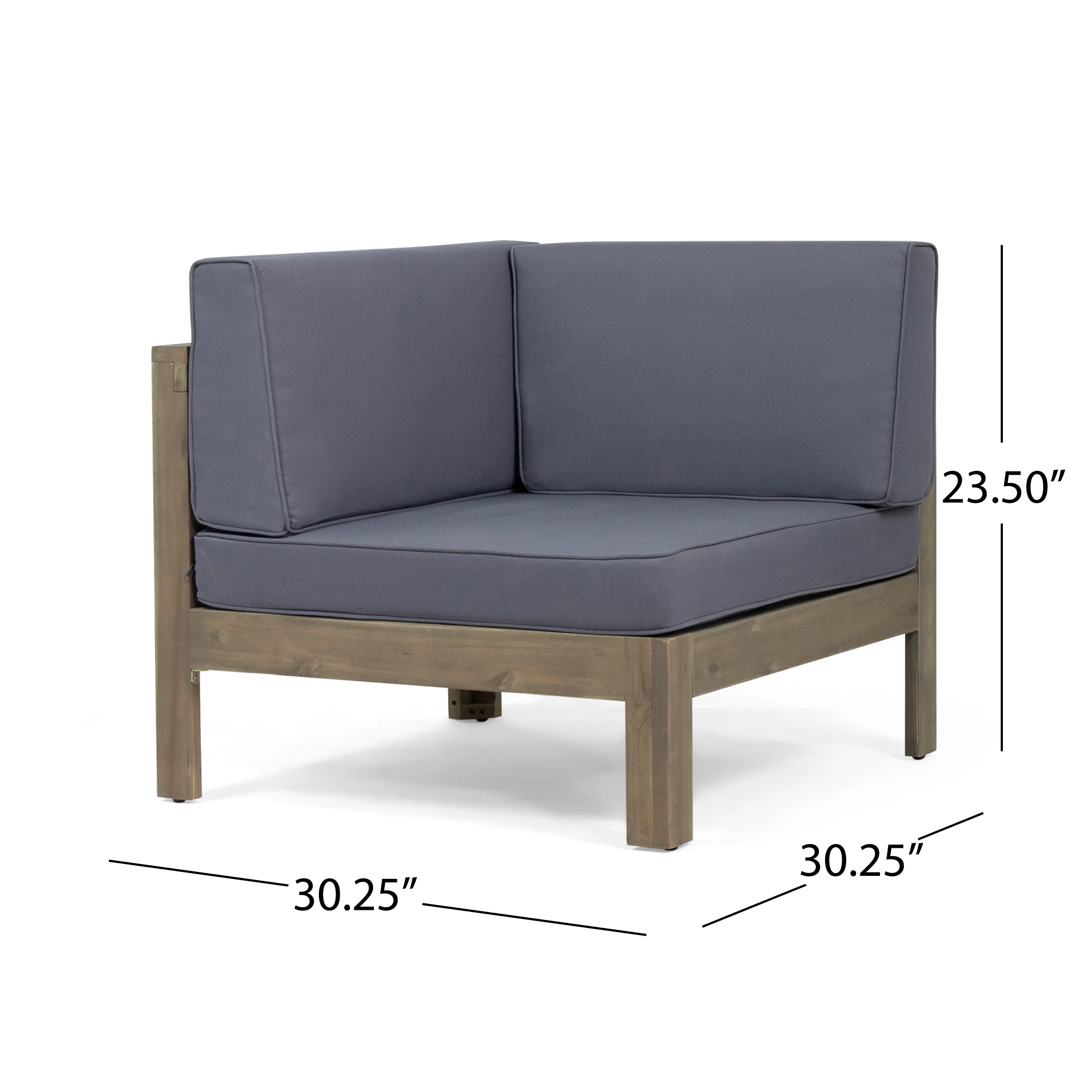 Theresa Outdoor Wood and Wicker 5 Seater Sectional Sofa Set - furnishings