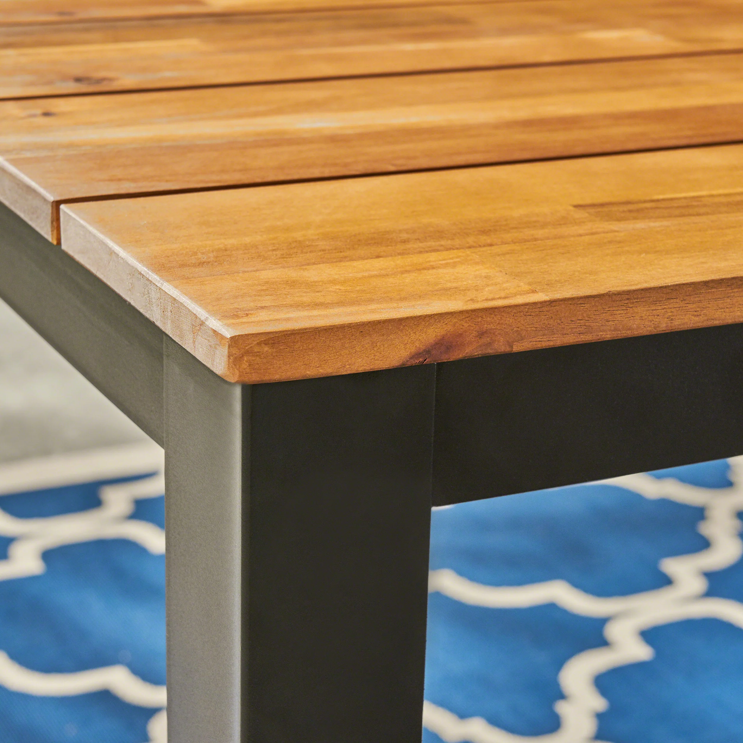 Zak Outdoor 71-inch Acacia Wood Dining Table, Teak Finish - furnishings