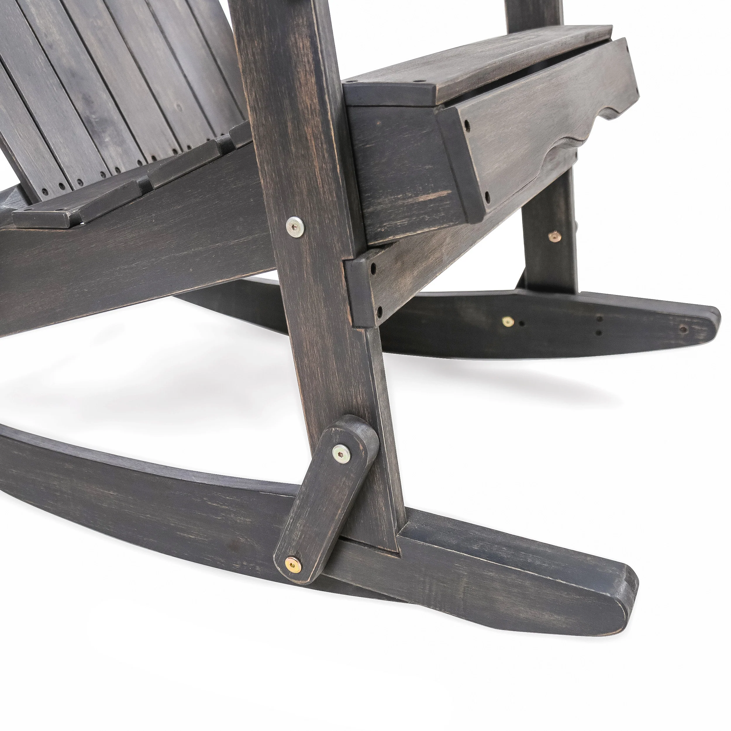 Benson Outdoor 5 Piece Acacia Wood/ Light Weight Concrete Adirondack Chair Set with Fire Pit - furnishings