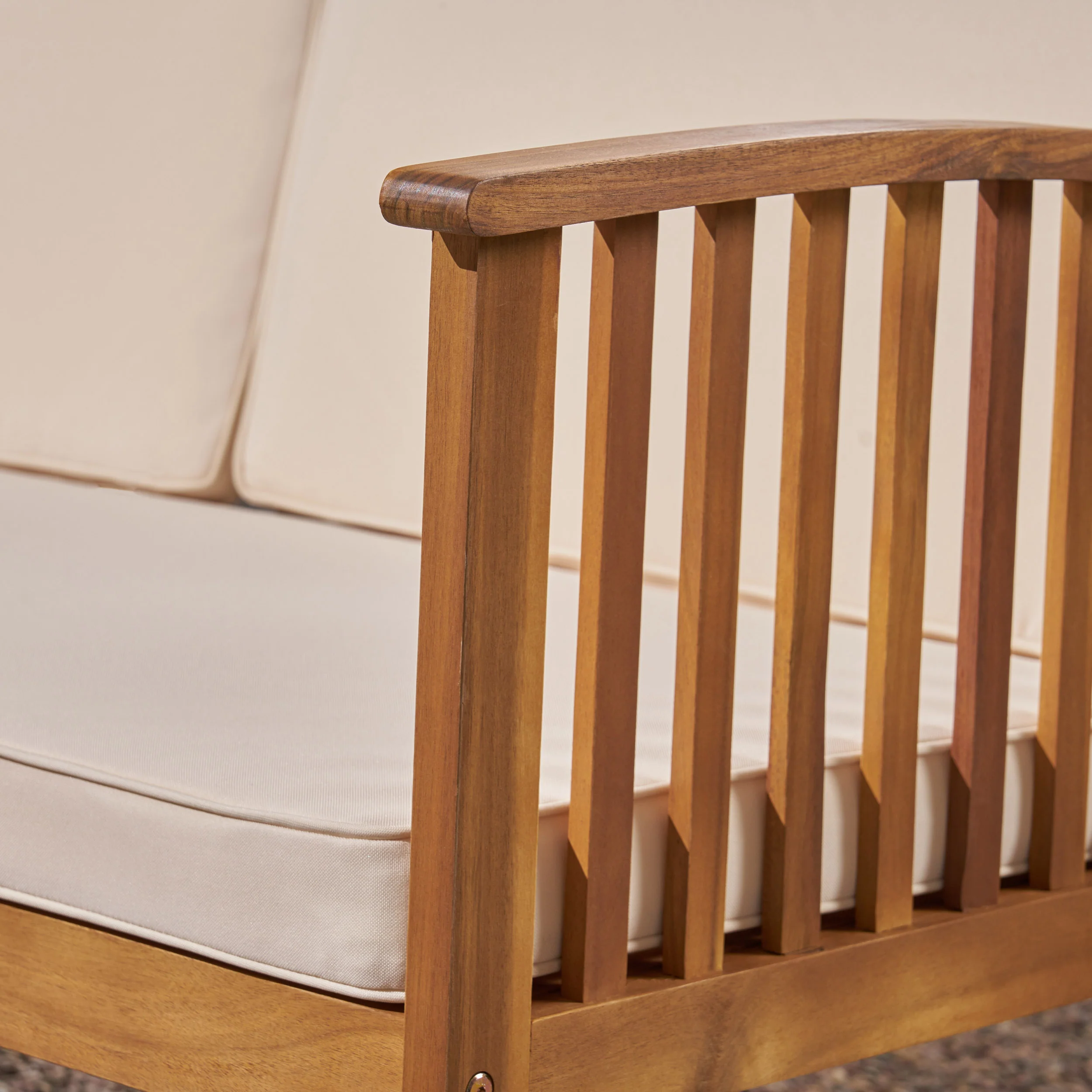 Giles Edward Outdoor Acacia Wood Sofa and Coffee Table Set - furnishings