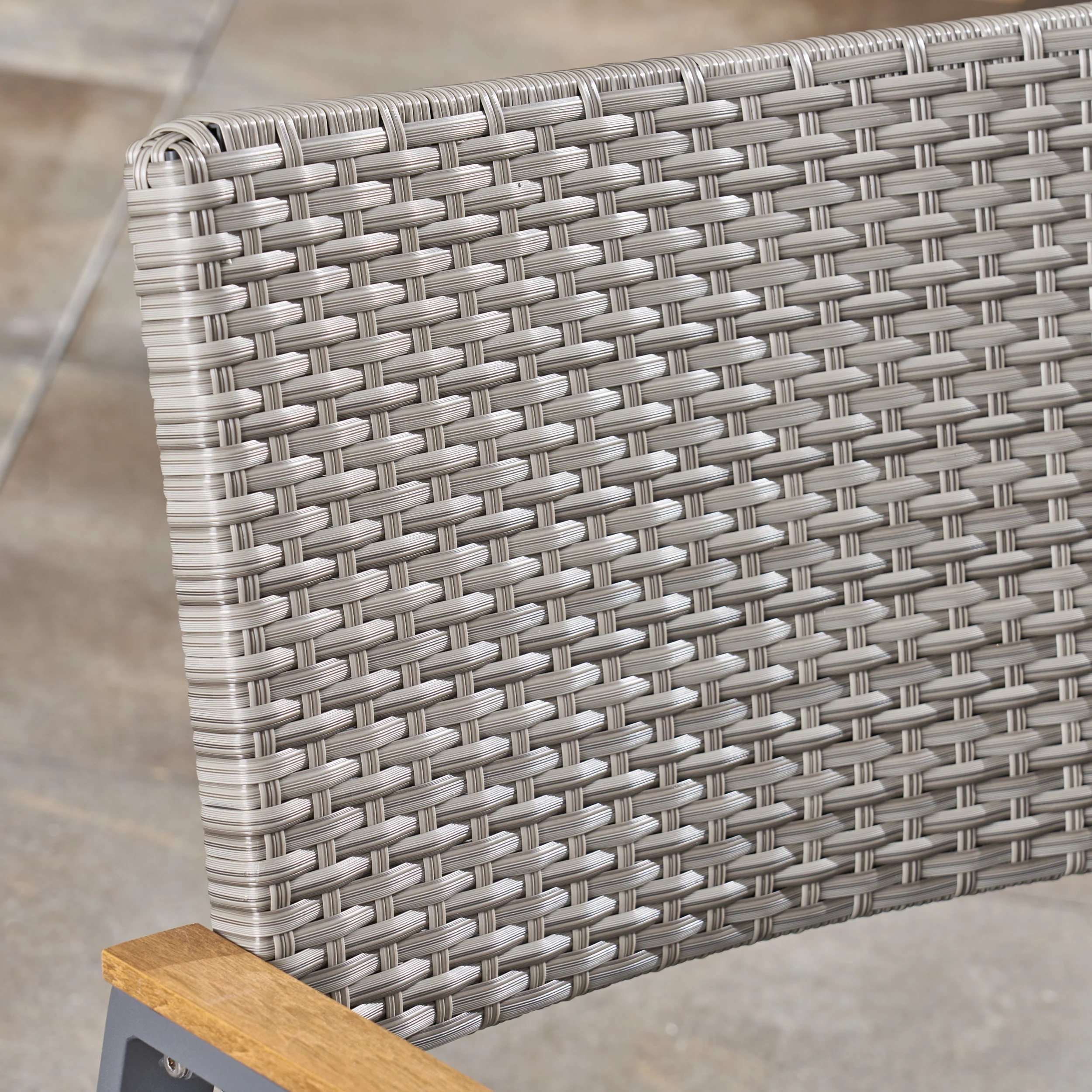 Augusta Outdoor Aluminum Dining Chairs with Faux Wood Accents - furnishings