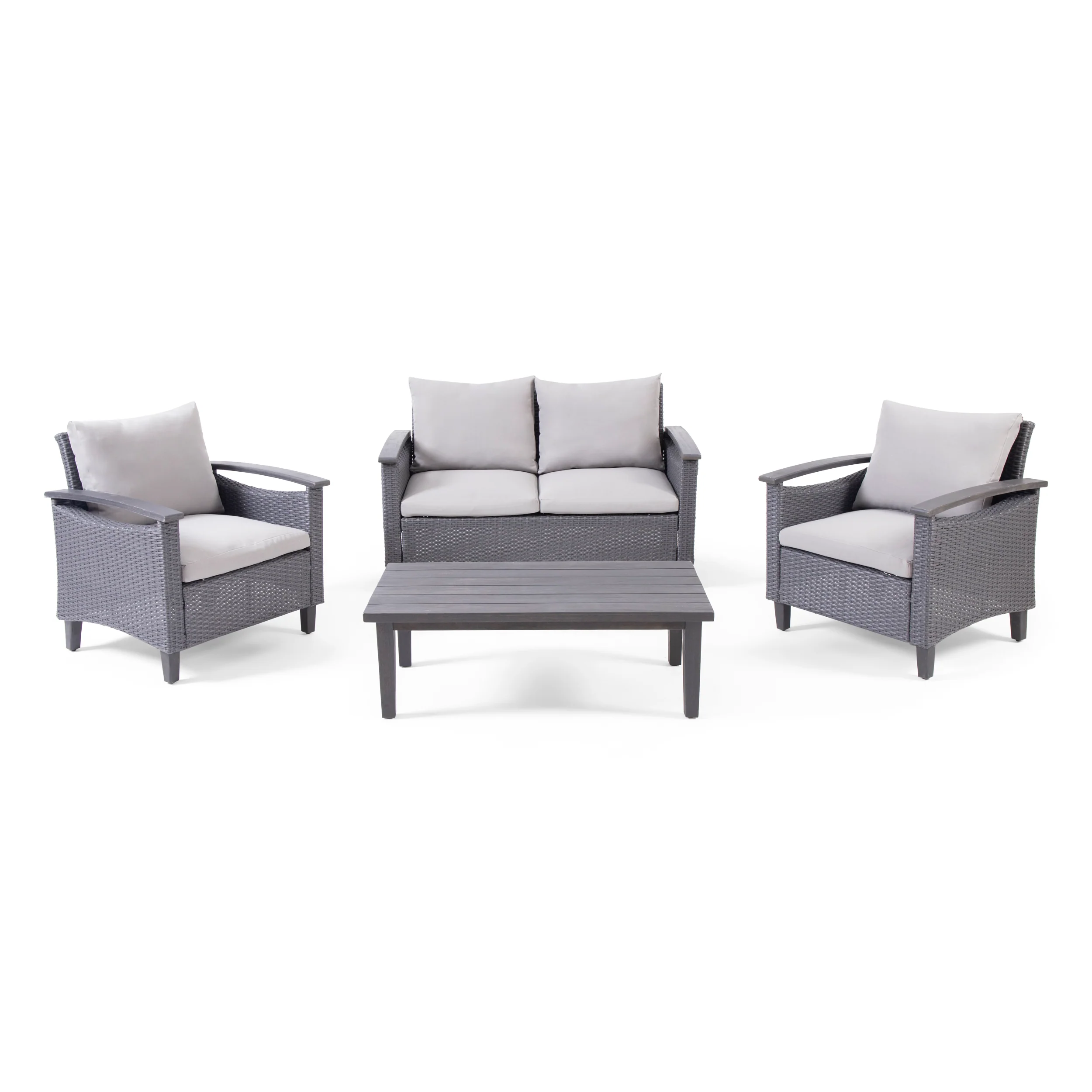 Velthur Outdoor 4 Seater Chat Set with Coffee Table - furnishings