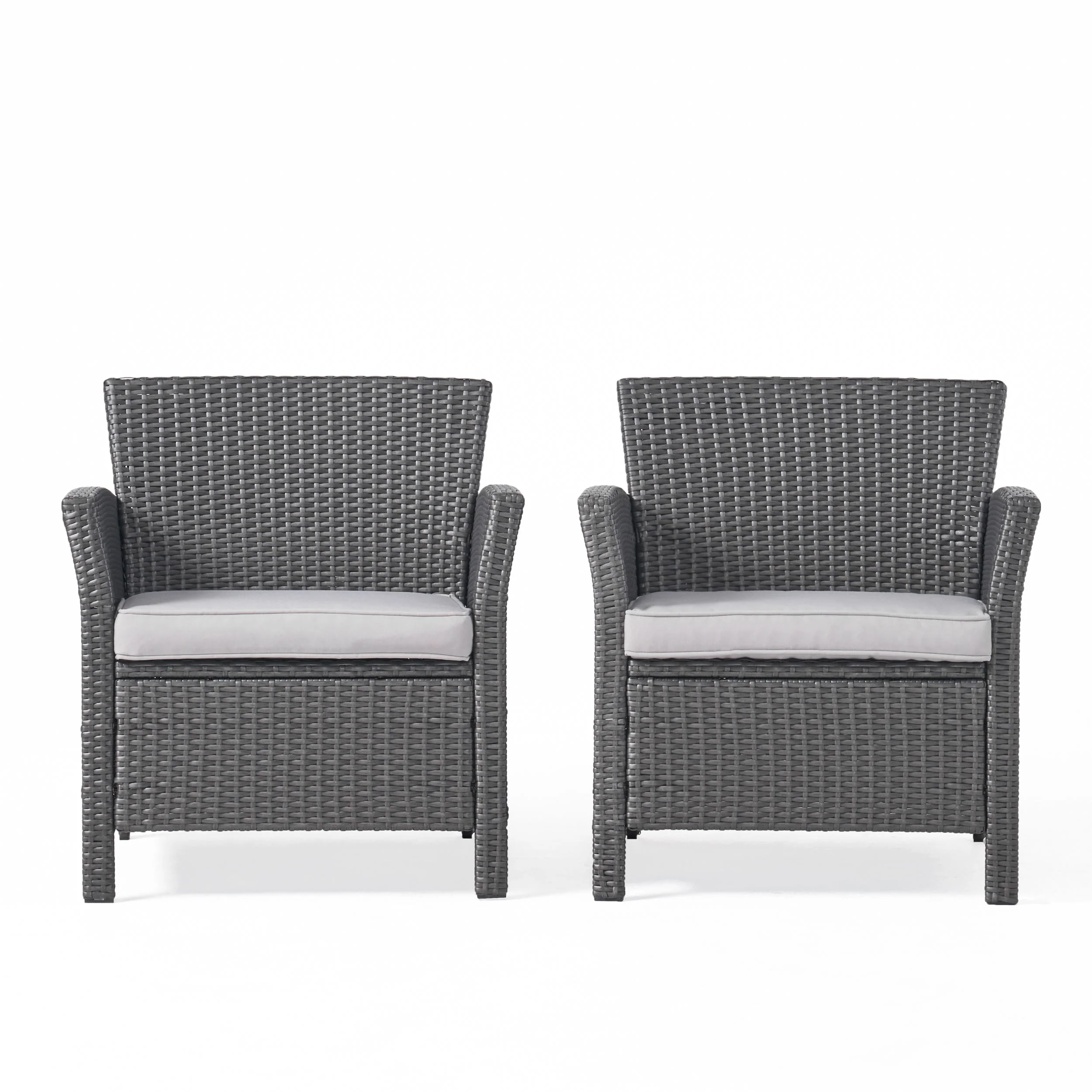 Tori Outdoor Wicker Club Chairs with Water-Resistant Cushions (Set of 2) - furnishings
