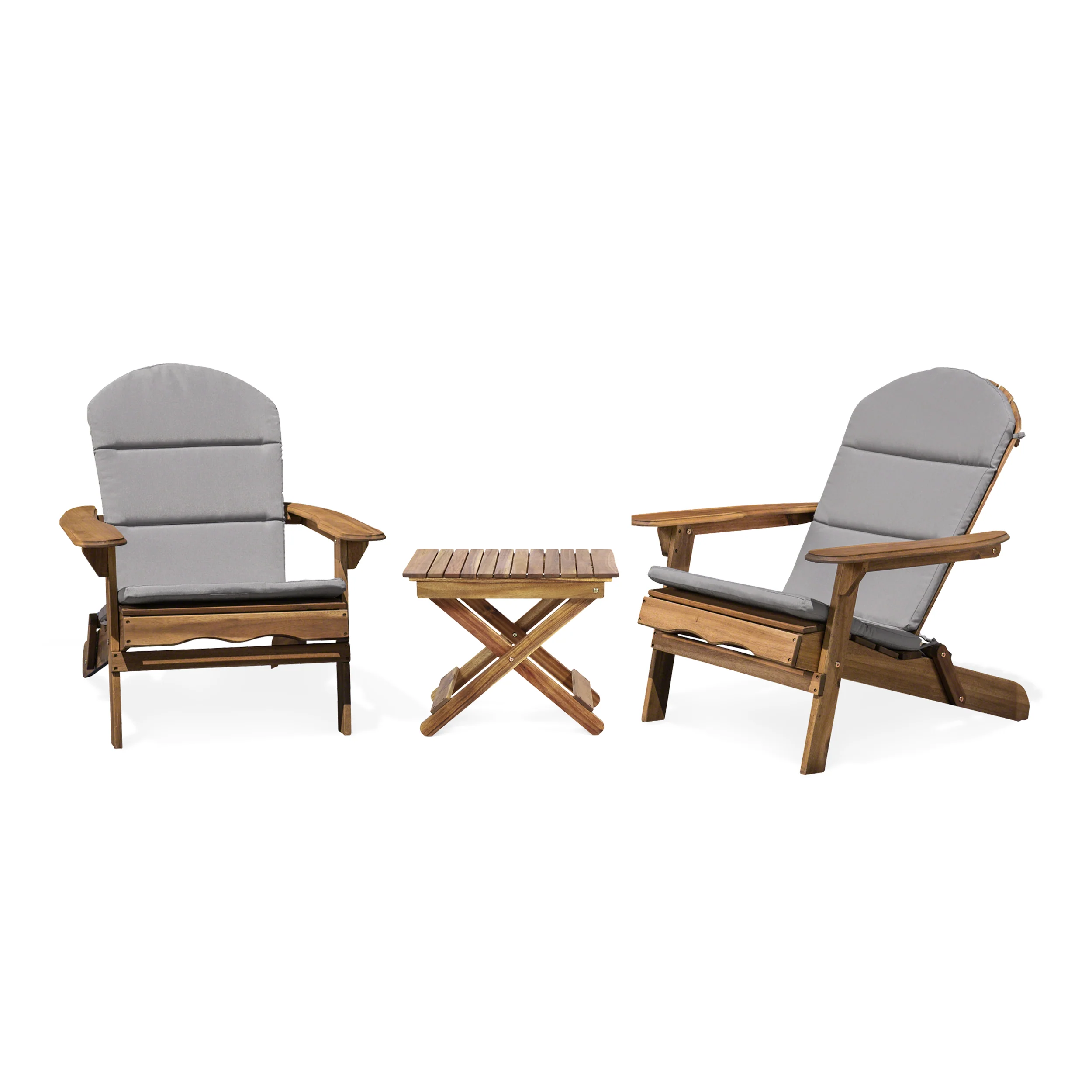 Reed Outdoor 2 Seater Acacia Wood Chat Set with Water Resistant Cushions - furnishings