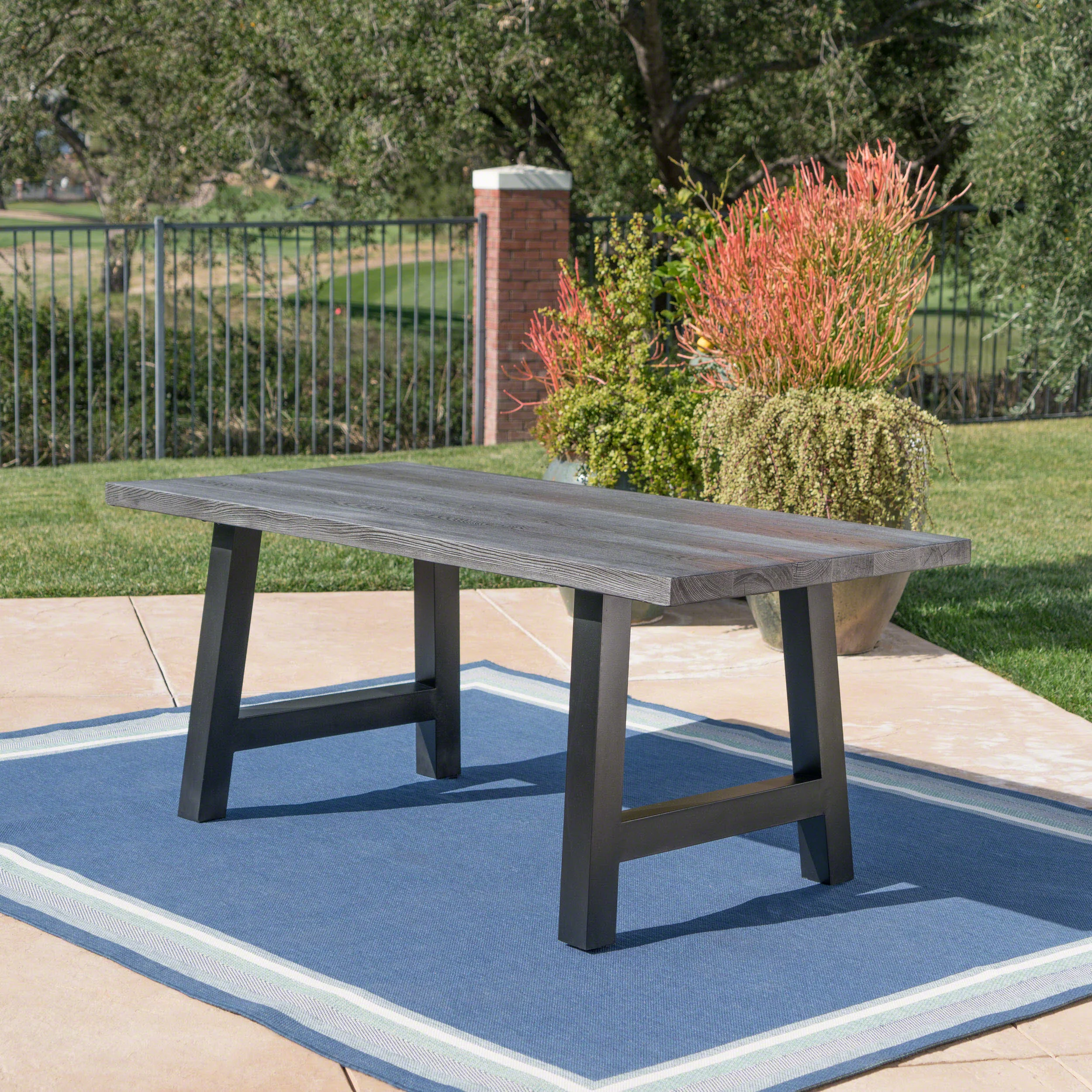 Edward Outdoor Light Weight Concrete Dining Table - furnishings