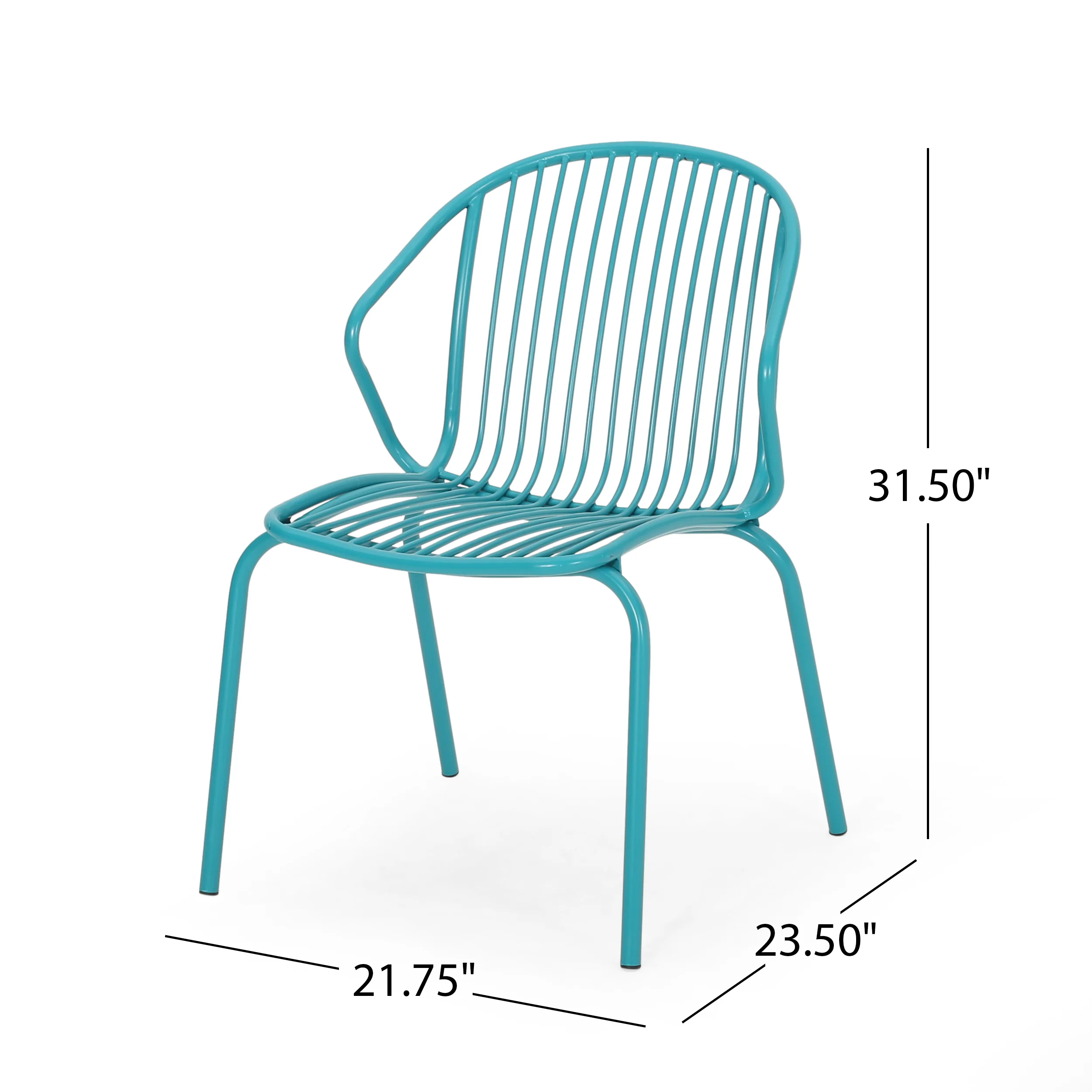 Emily Outdoor Modern Iron Club Chair (Set of 2) - furnishings