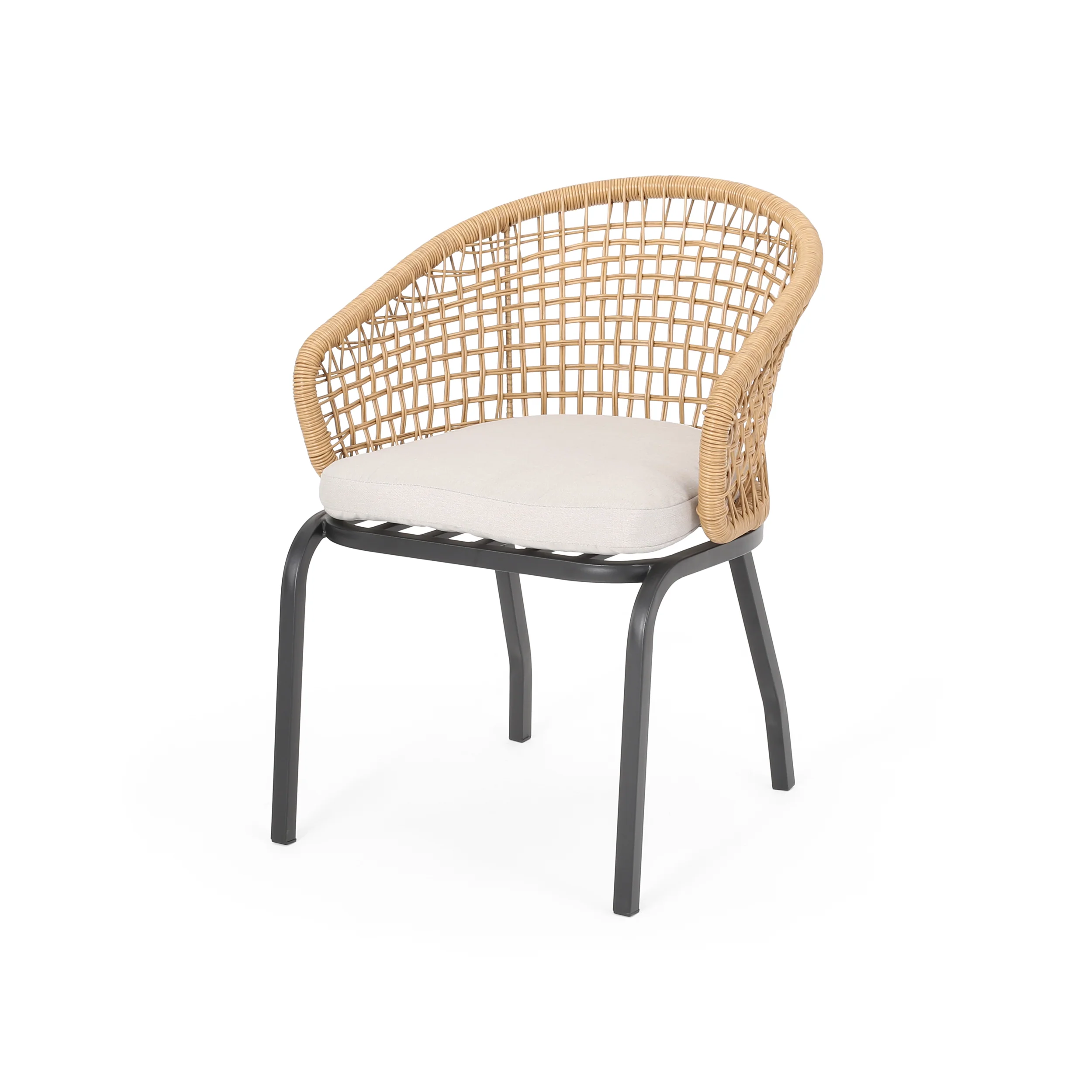 Herbert Outdoor Wicker Club Chair with Cushion (Set of 2) - furnishings