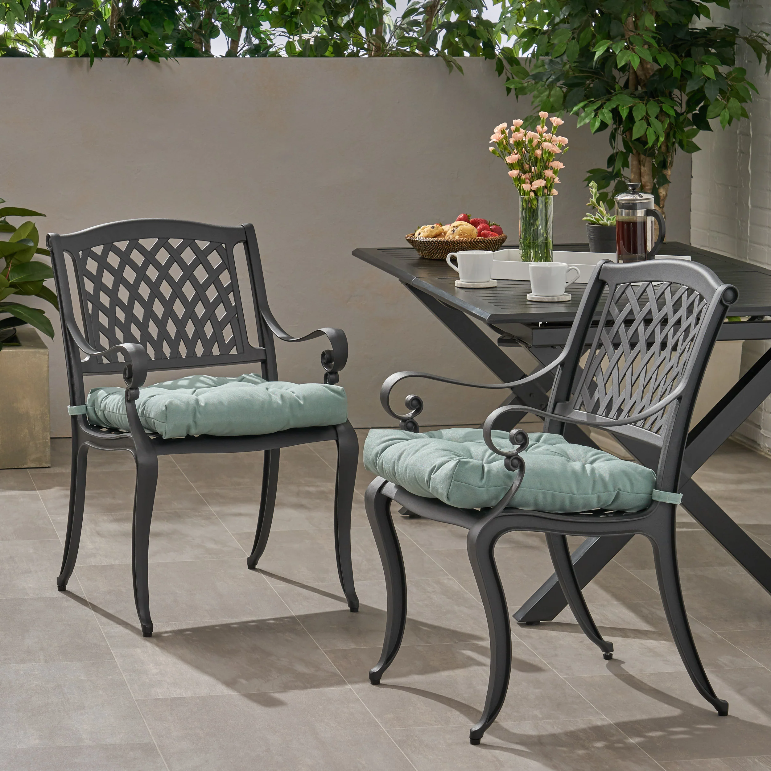 Allee Outdoor Dining Chair with Cushion (Set of 2) - furnishings