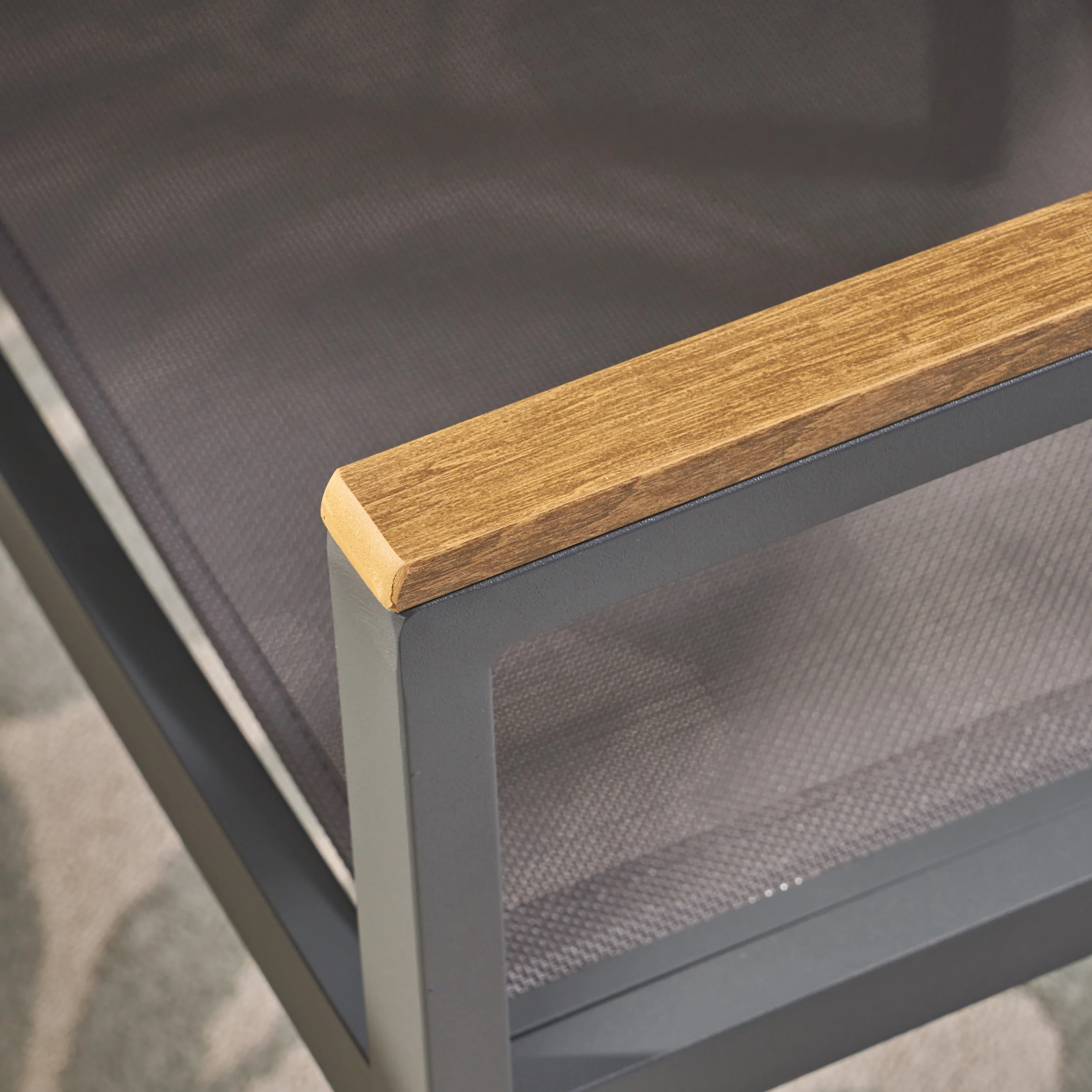 Emma Outdoor Aluminum Dining Chairs with Faux Wood Accents - furnishings