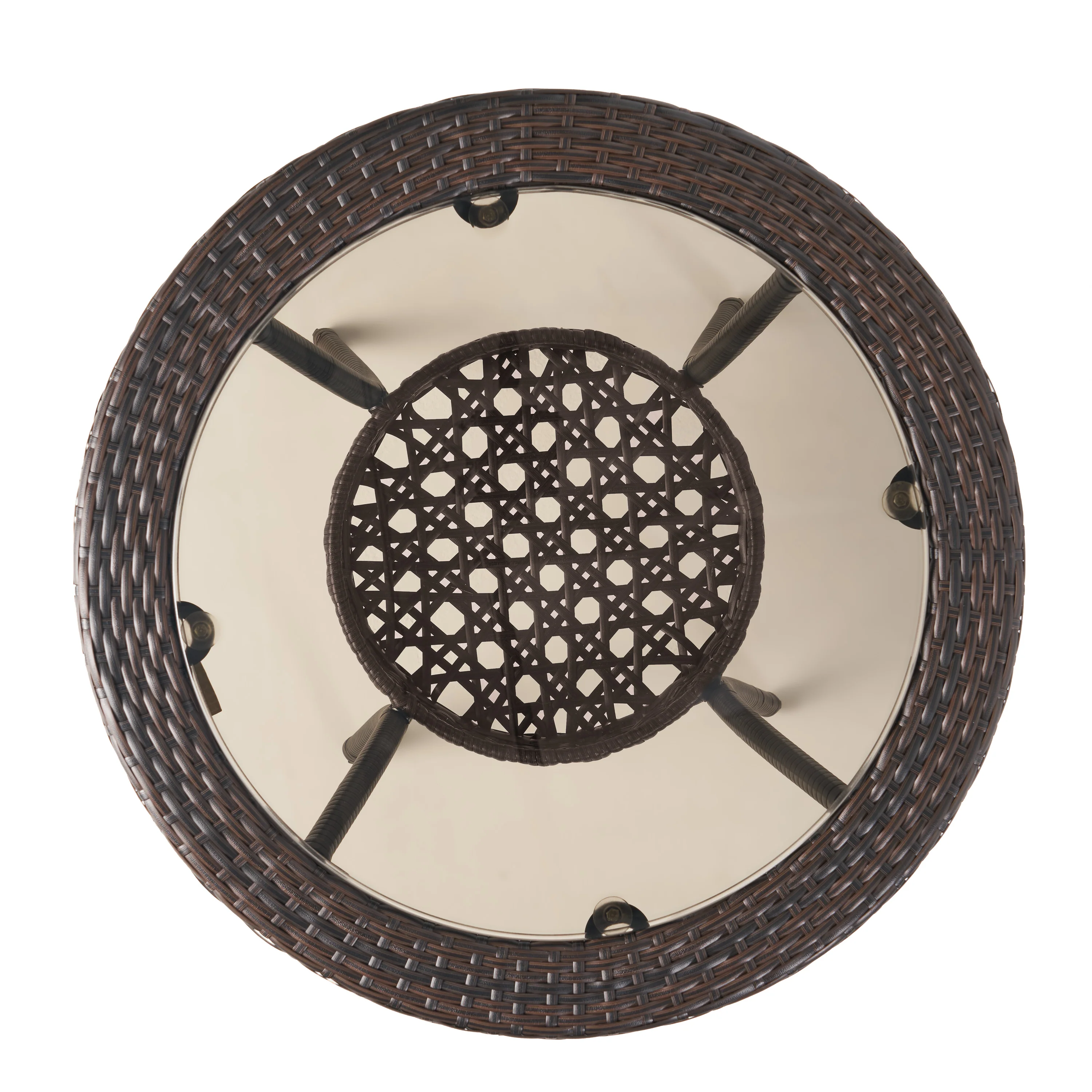Clementine Outdoor Multibrown Wicker 3pc Bistro Set - furnishings