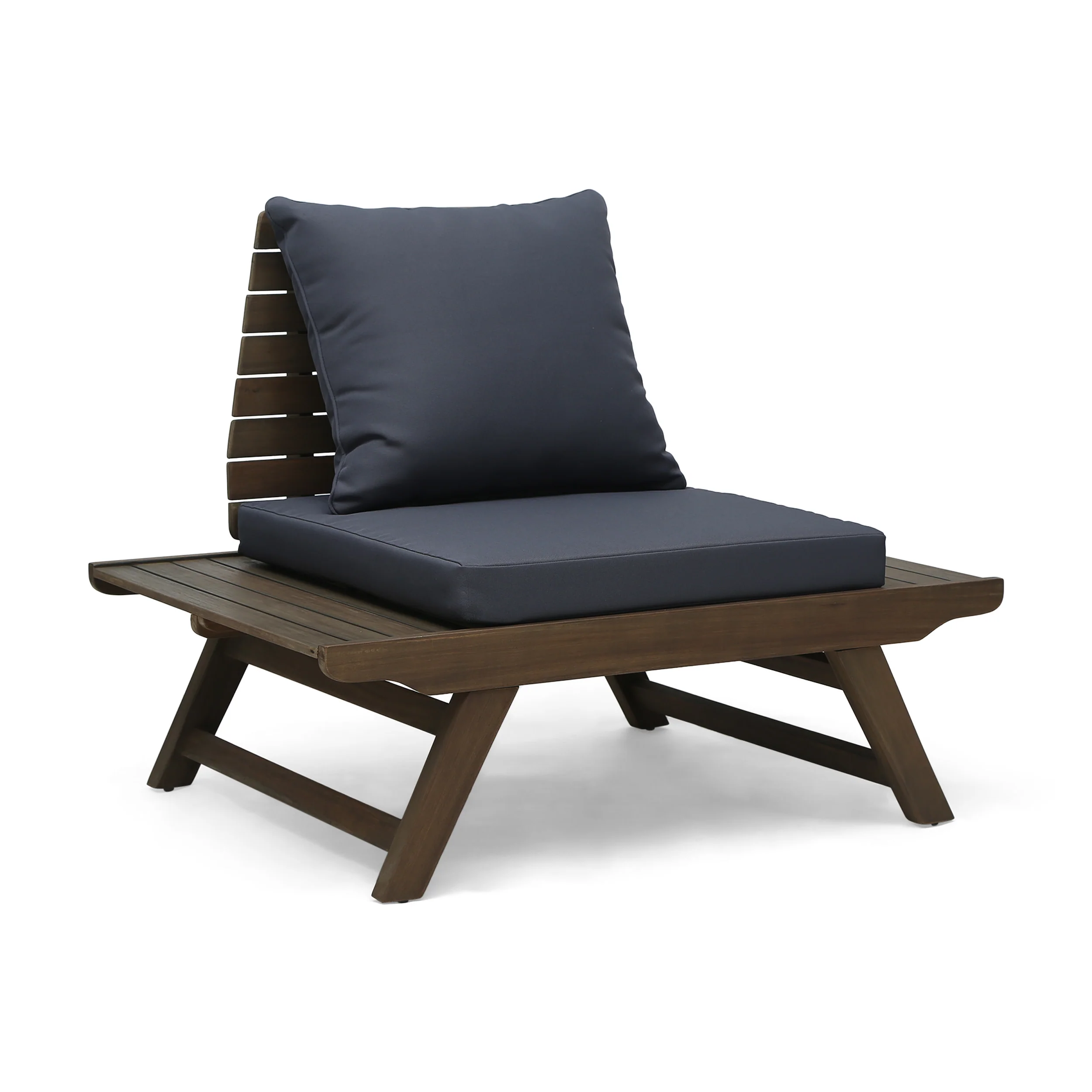 Bowie Outdoor Acacia Wood Club Chairs with Cushions - furnishings