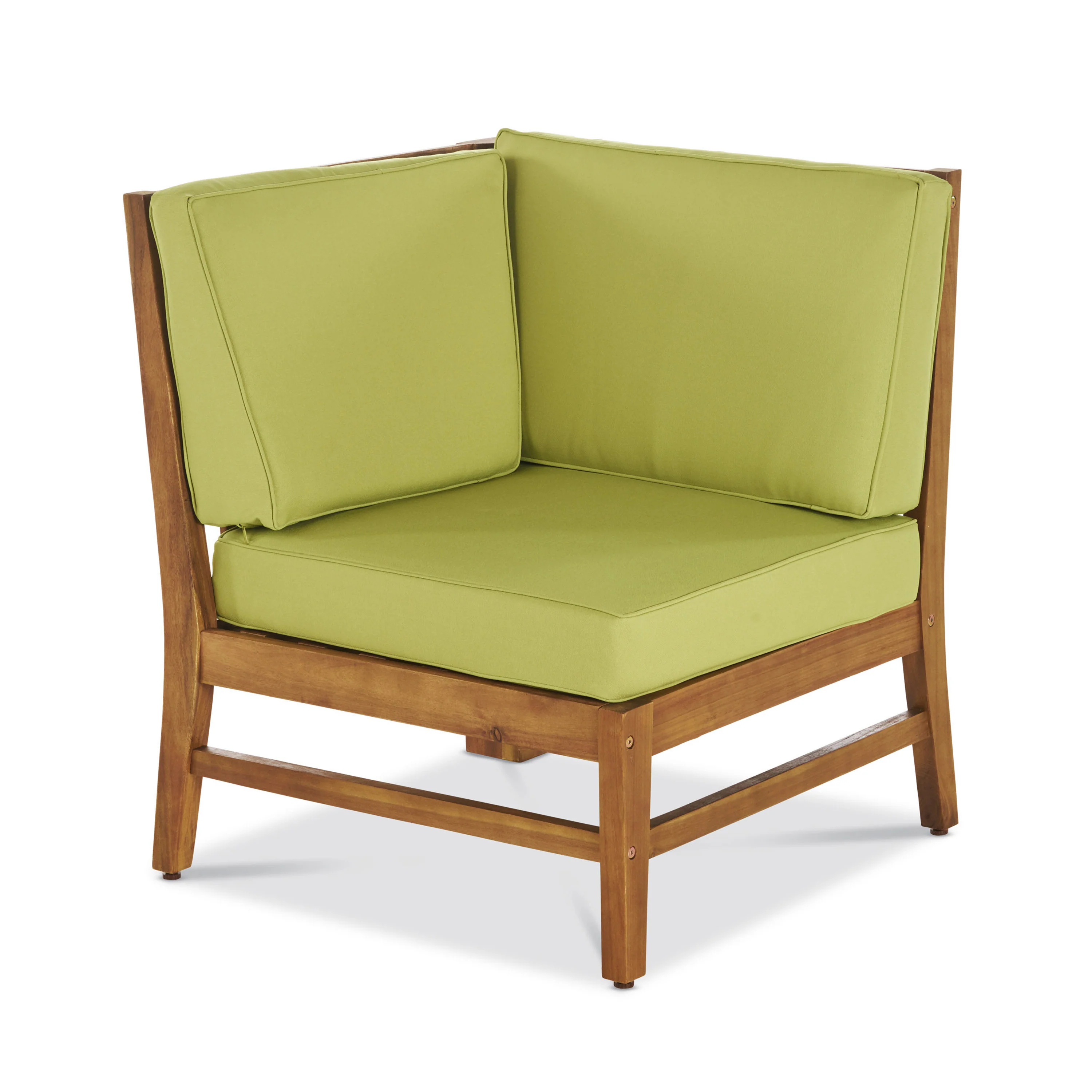 Capri Outdoor 5 Piece Sectional with Green Water Resistant Cushions - furnishings