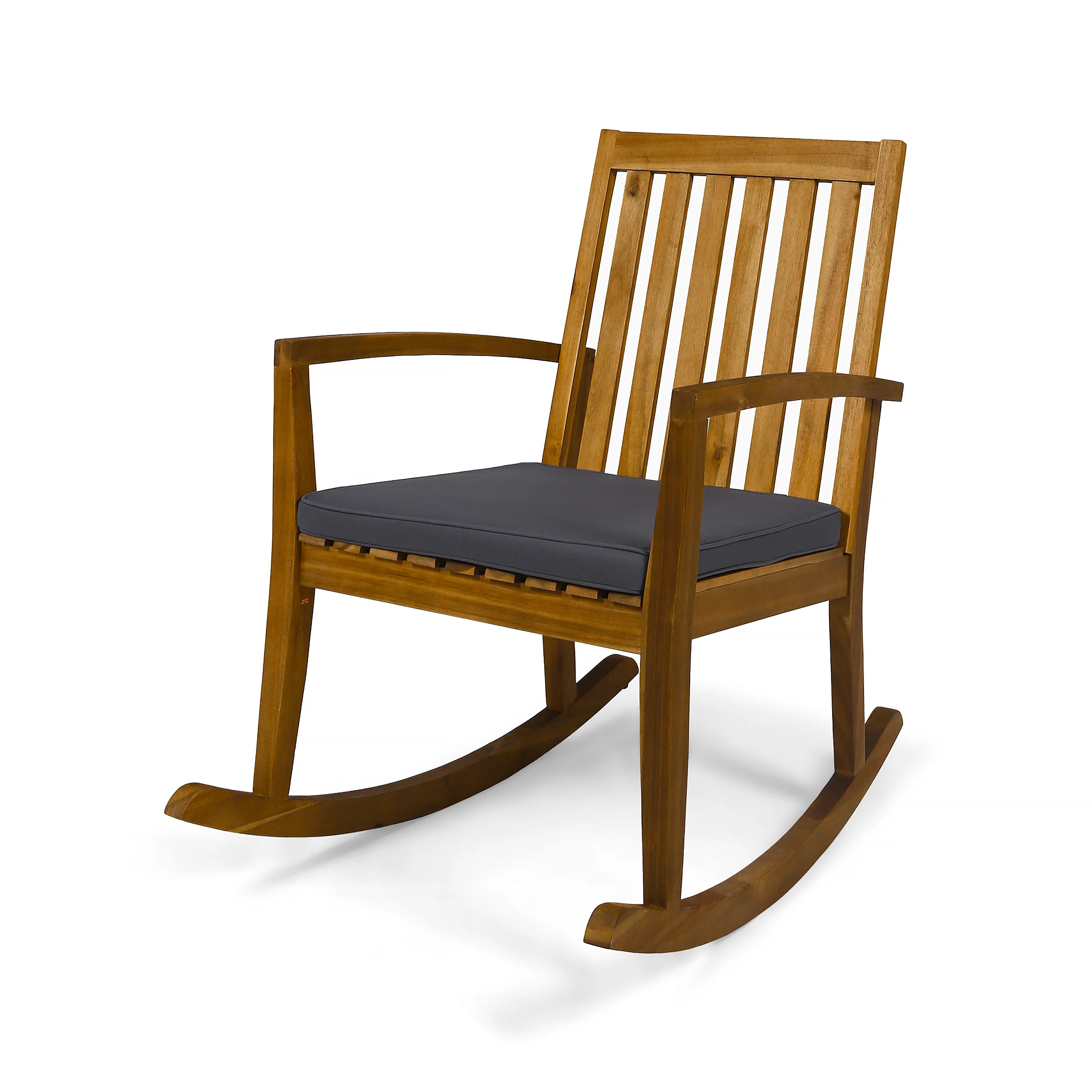 Yvonne Outdoor Acacia Wood Rocking Chair with Water-Resistant Cushions - furnishings