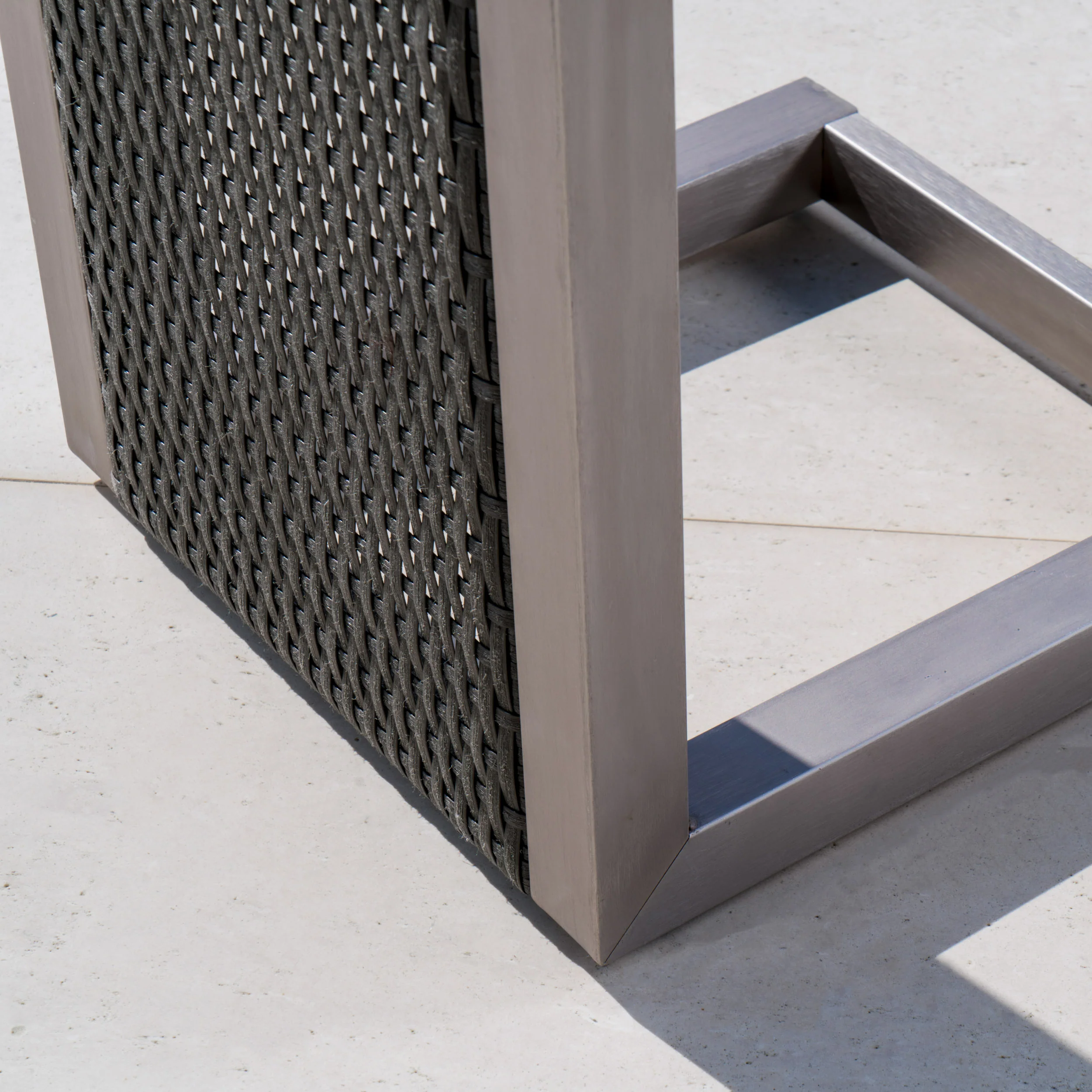 Crested Bay Outdoor 3 Piece Aluminum Framed Chat Set with Wicker C-Shaped Side Table - furnishings