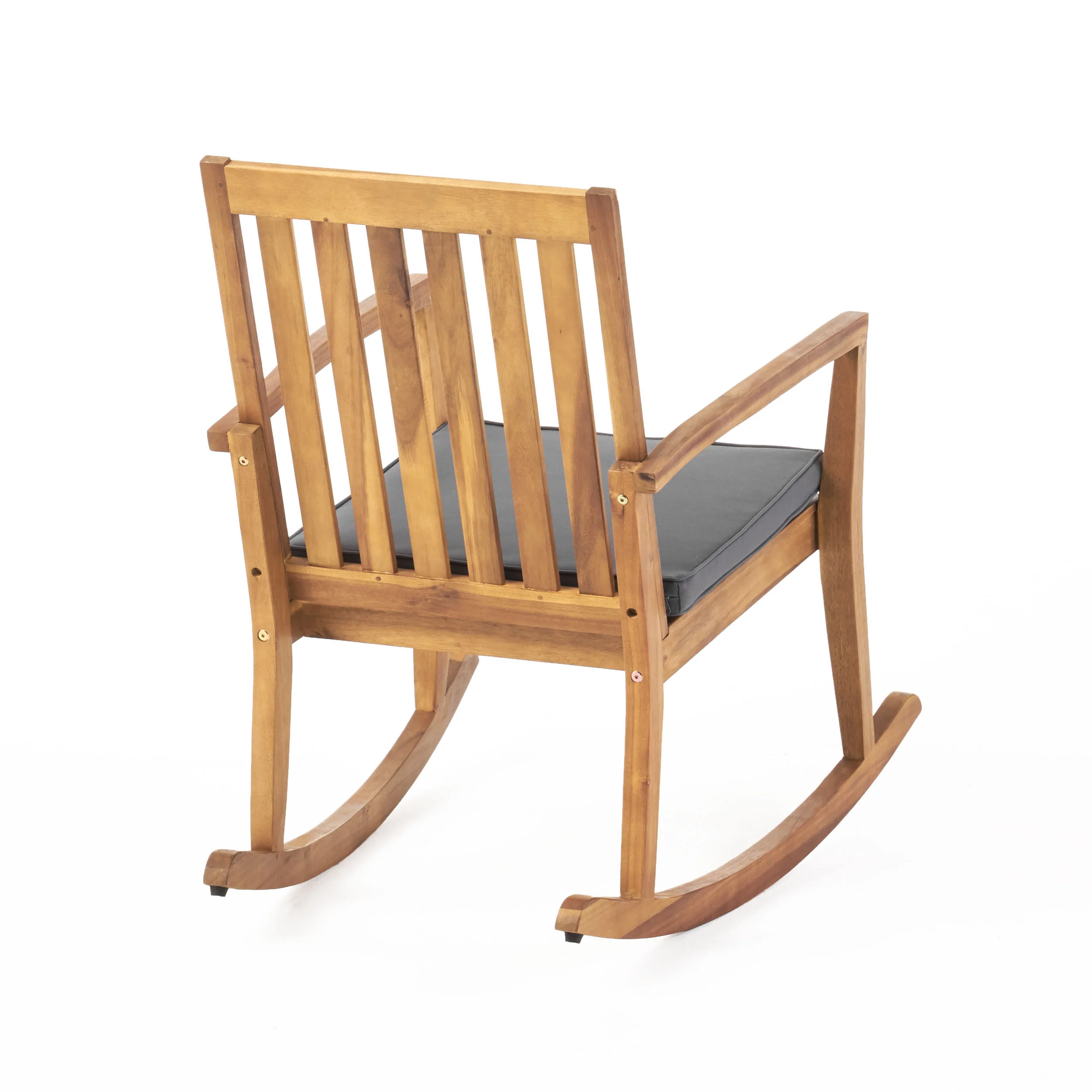 Yvonne Outdoor Acacia Wood Rocking Chair with Water-Resistant Cushions - furnishings