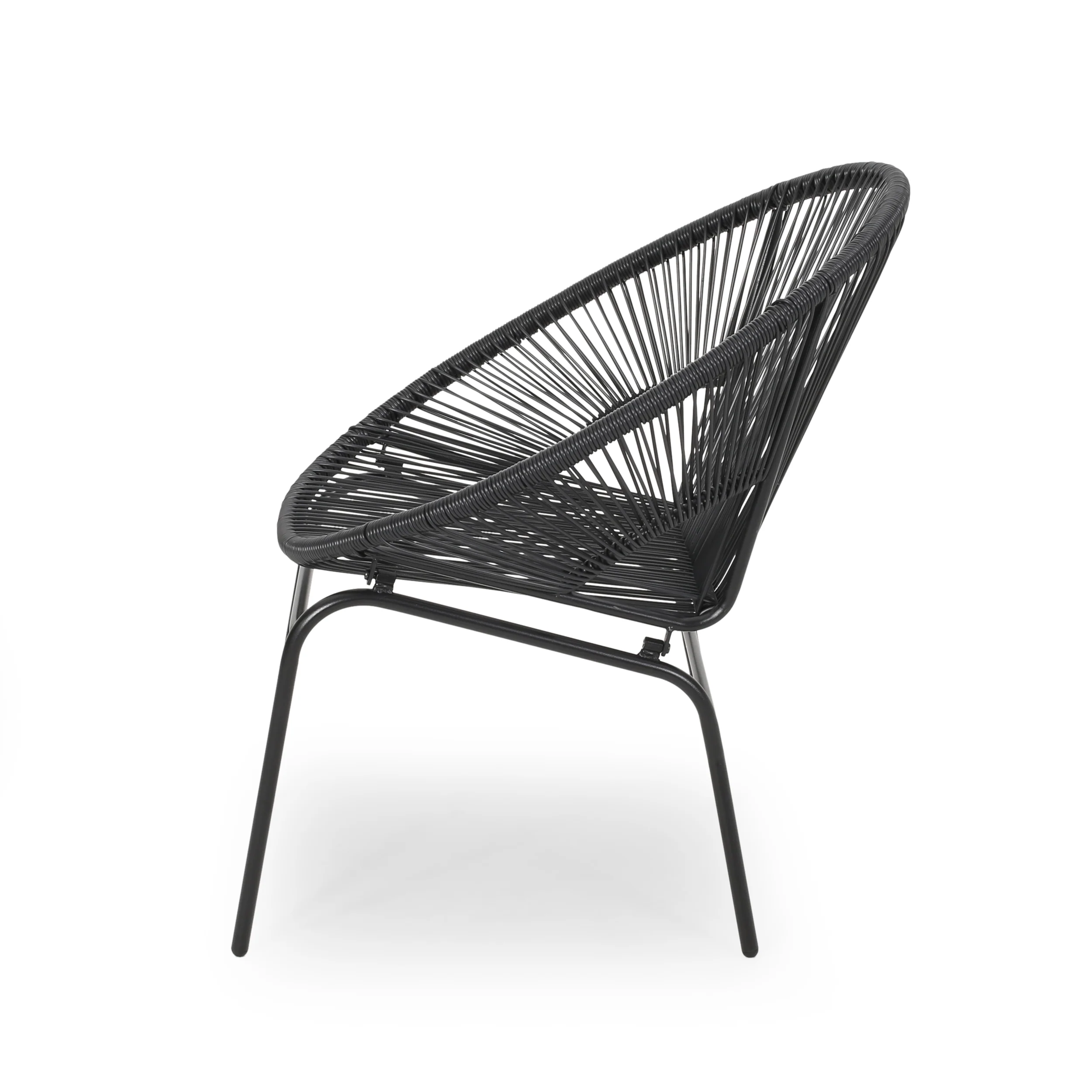 Chrissy Outdoor Modern Faux Rattan Club Chair (Set of 2) - furnishings
