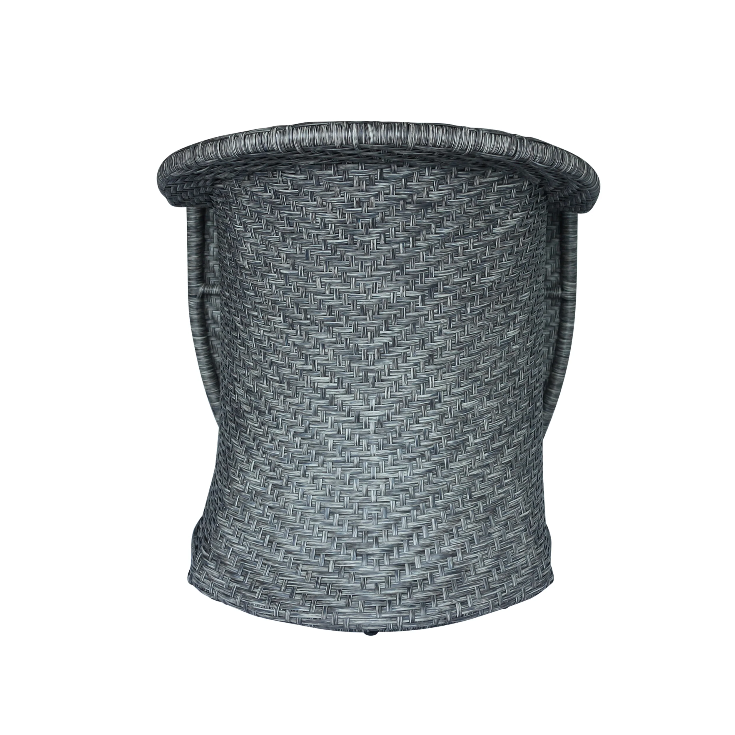 Larchmont Patio Swivel Chairs, Wicker with Outdoor Cushions, Mixed Black and Dark Gray - furnishings