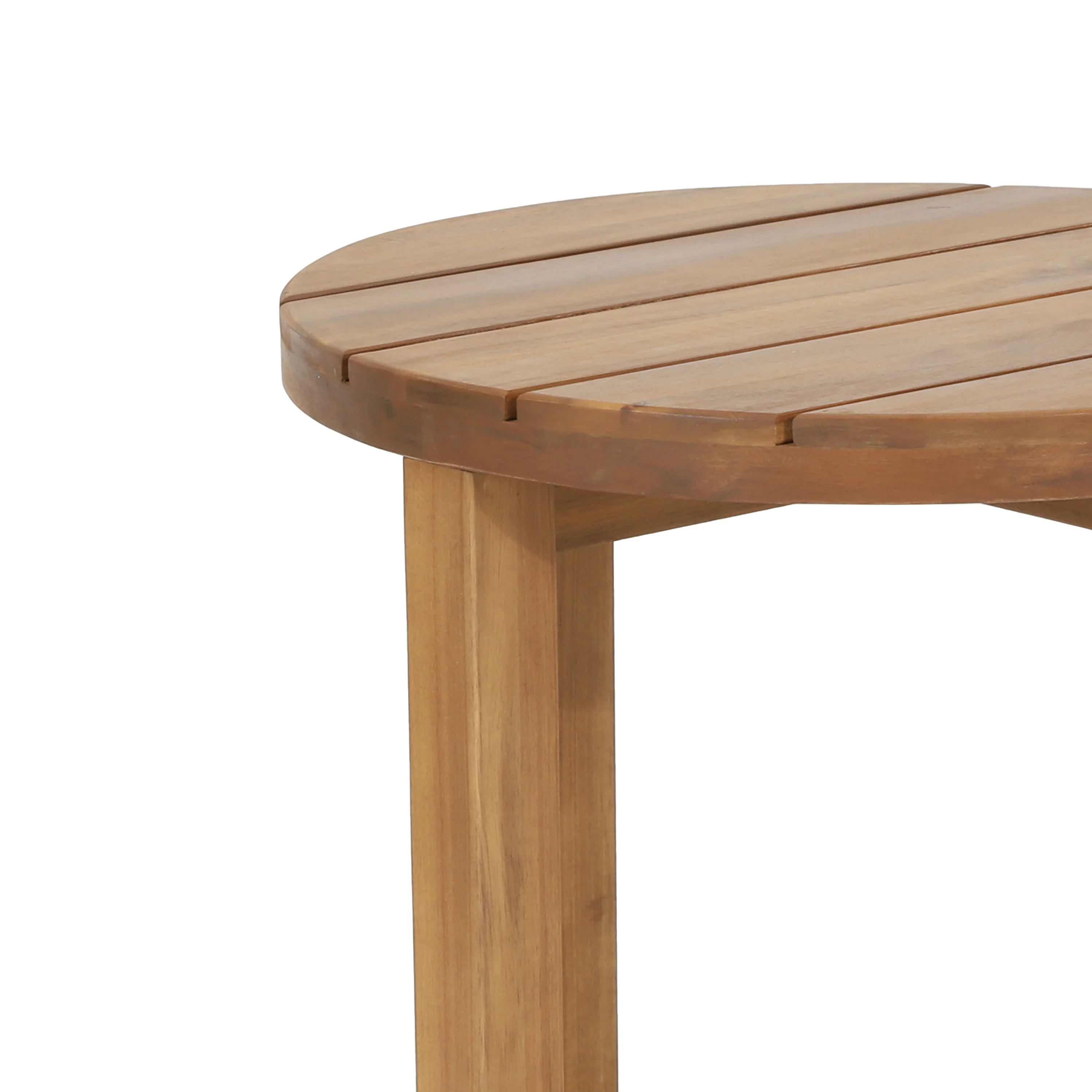 Hobbs Outdoor Acacia Wood Circular Side Table, Teak - furnishings