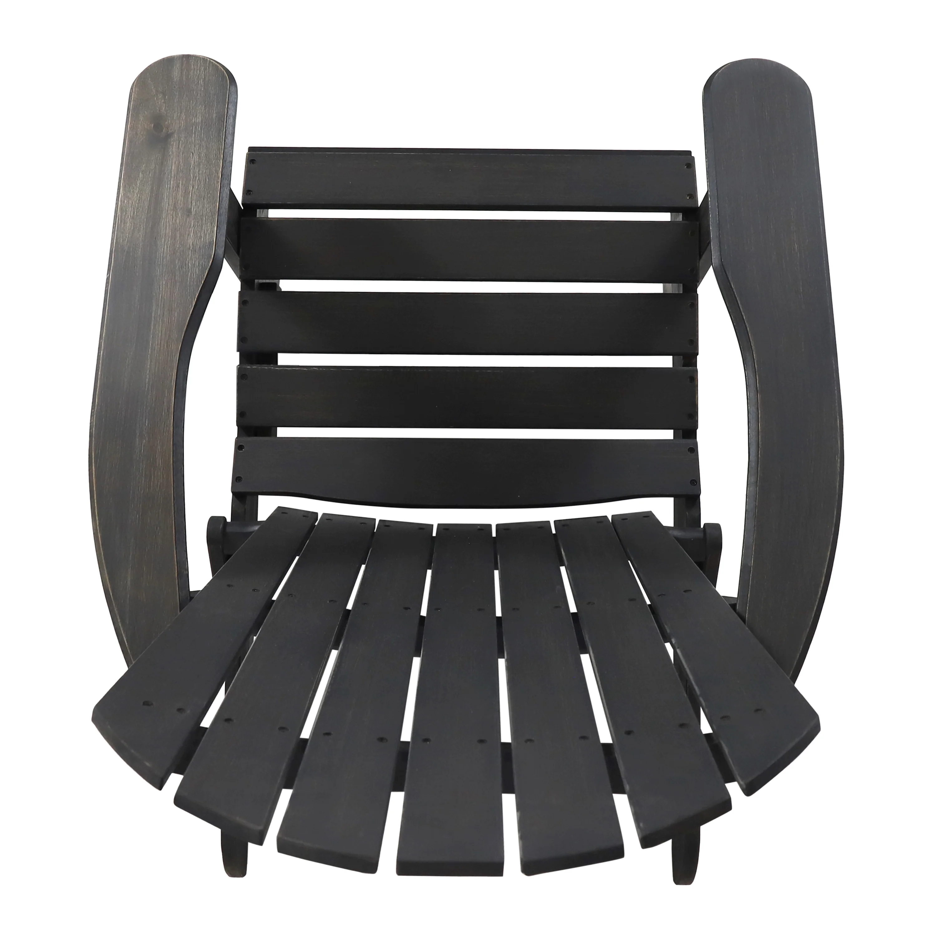 Hillary Dark Gray Acacia Wood Folding Adirondack Chair - furnishings