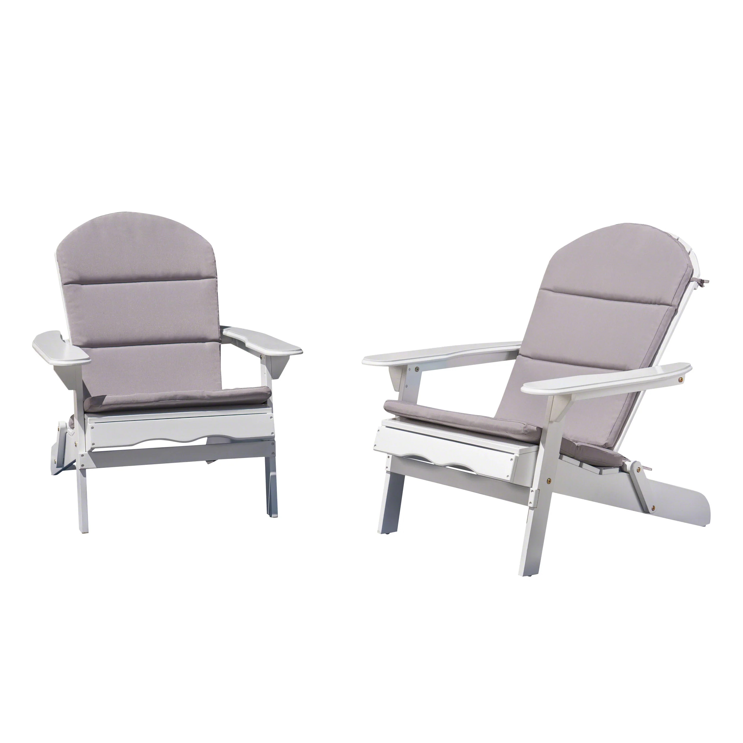 Amenda Outdoor Acacia Wood Folding Adirondack Chairs with Cushions - furnishings