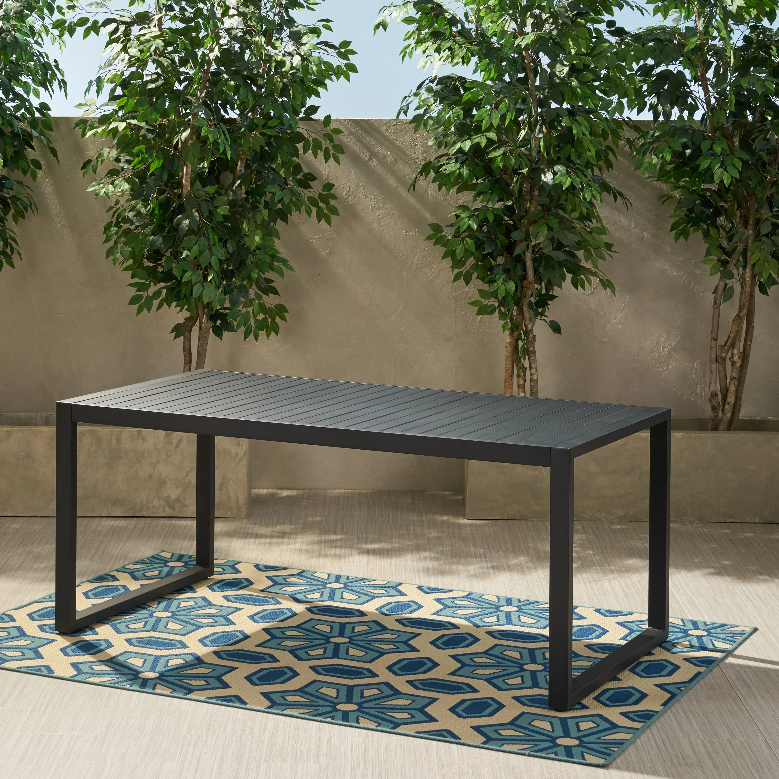 Nealie Outdoor Aluminum Dining Table - furnishings