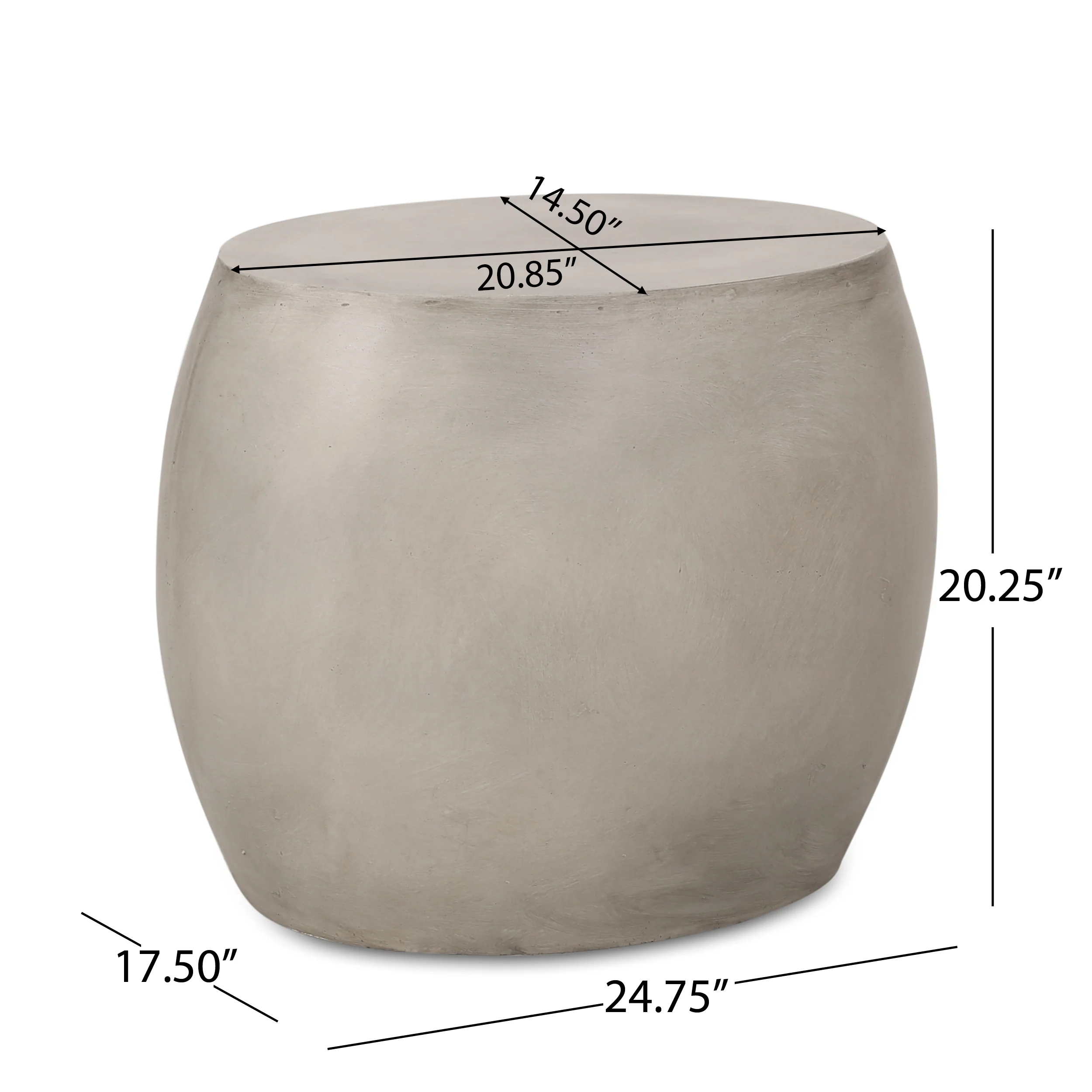 Eviee Outdoor Lightweight Concrete Side Table - furnishings