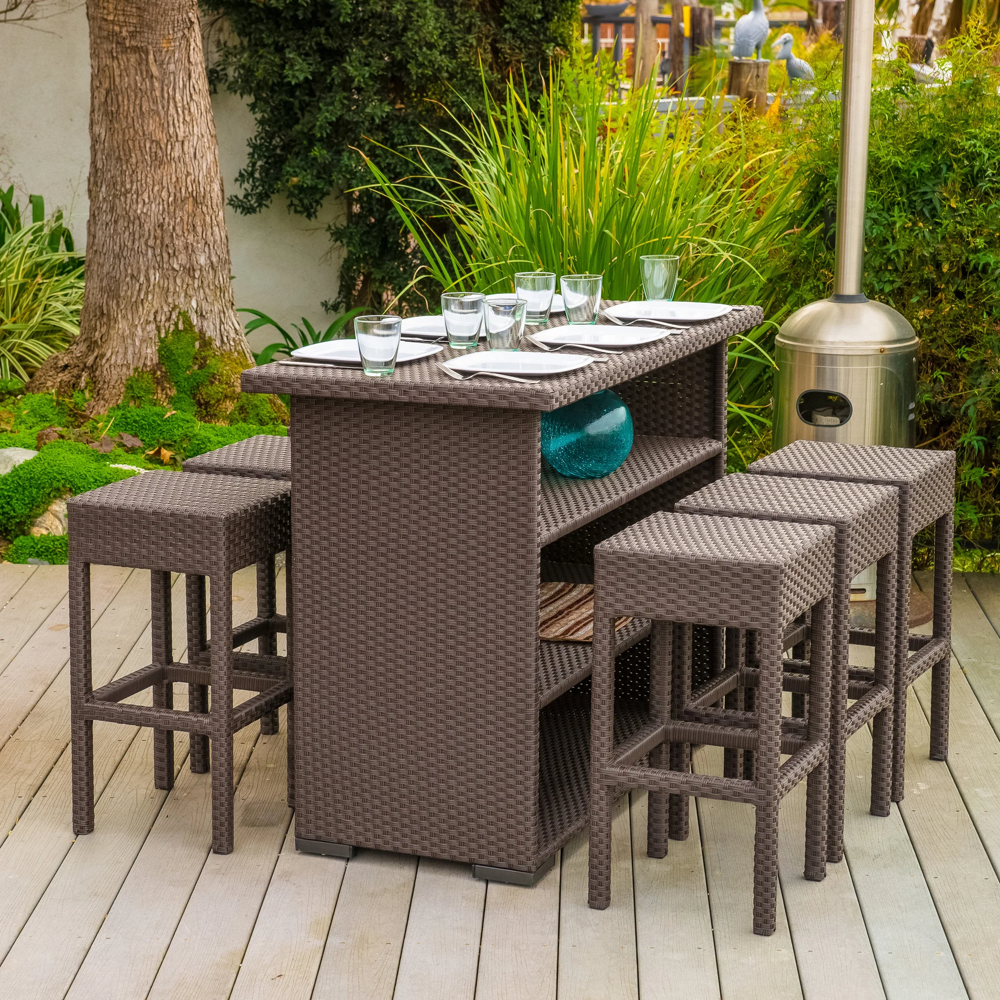 Rudolfo Outdoor 7pc Bar Set - furnishings