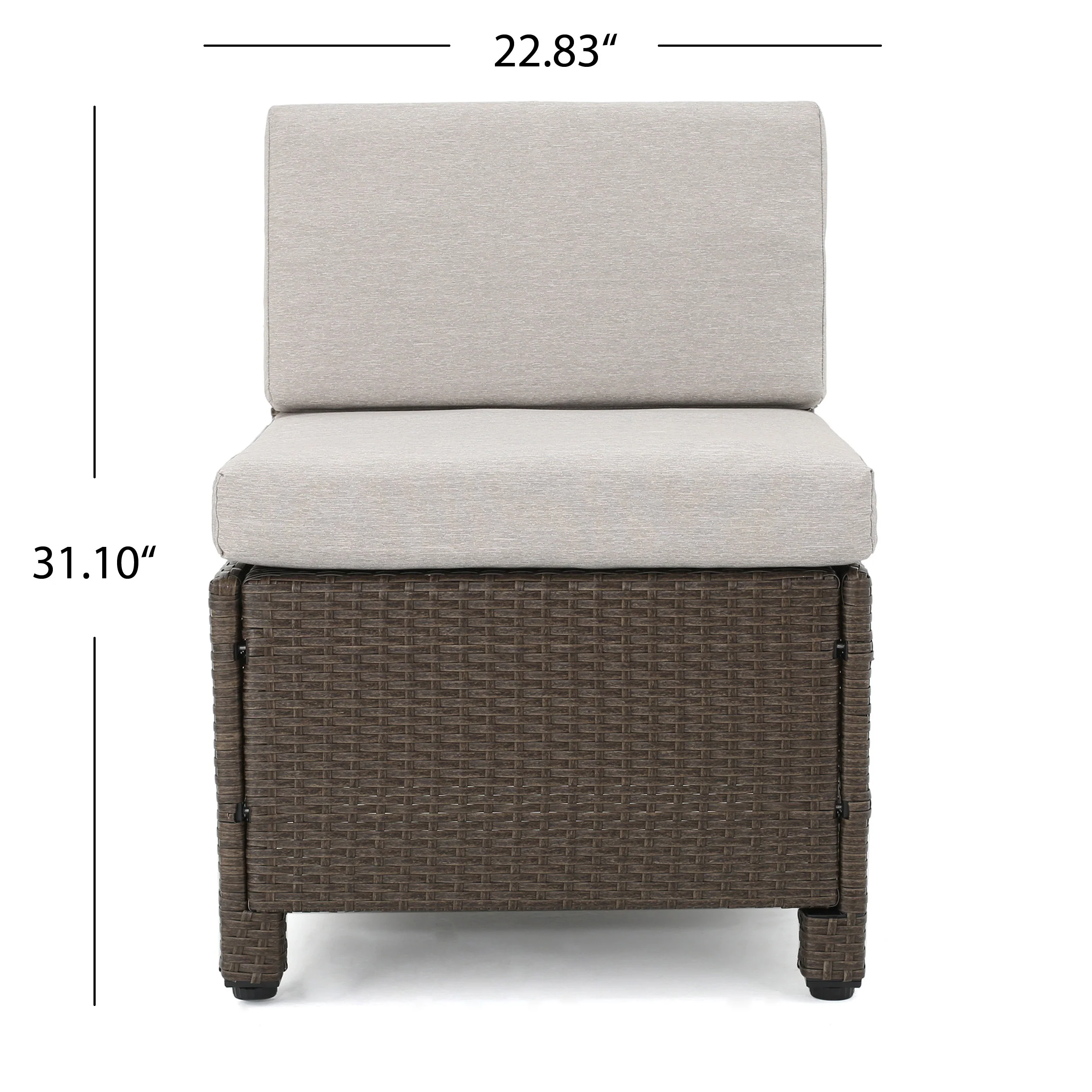 Tanner Outdoor 4 Seater Wicker L-Shaped Sectional Sofa Set with Cushions - furnishings