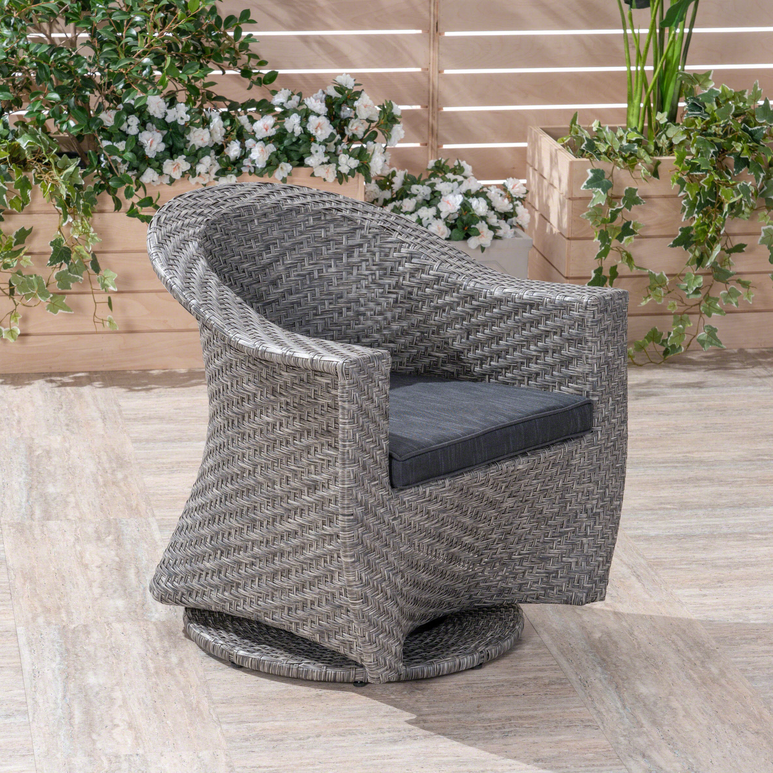 Koch Outdoor Wicher Swivel Chair - furnishings