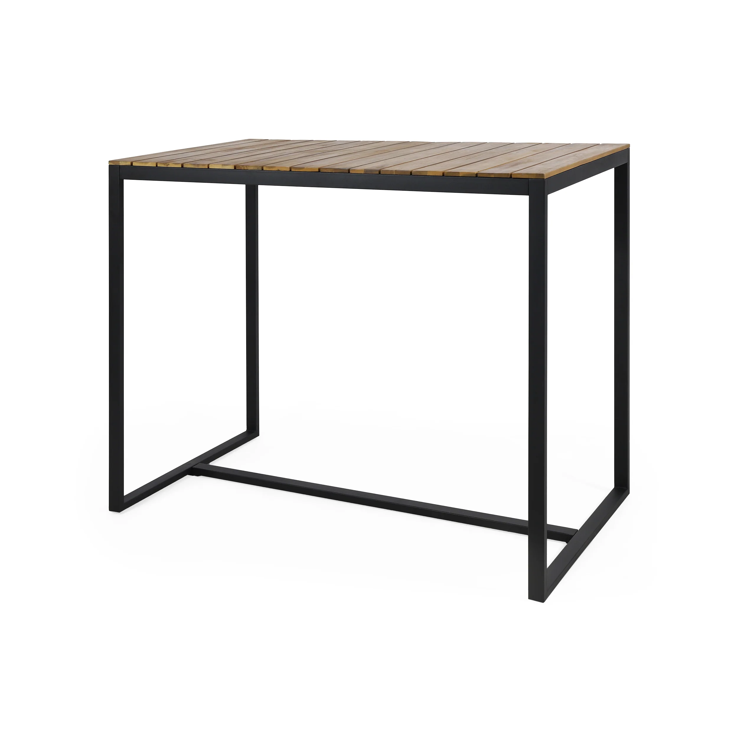 Arath Outdoor Modern Industrial Acacia Wood Bar Table - furnishings