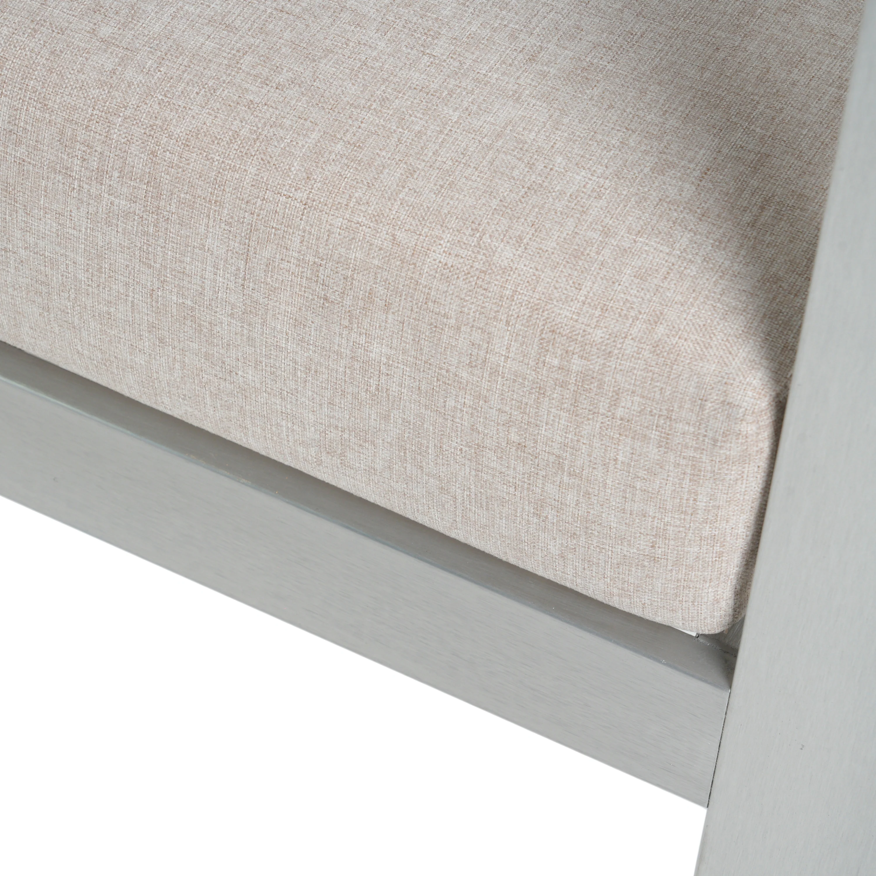 Therone Aluminum Outdoor Patio Club Chair with Beige Cushions - furnishings