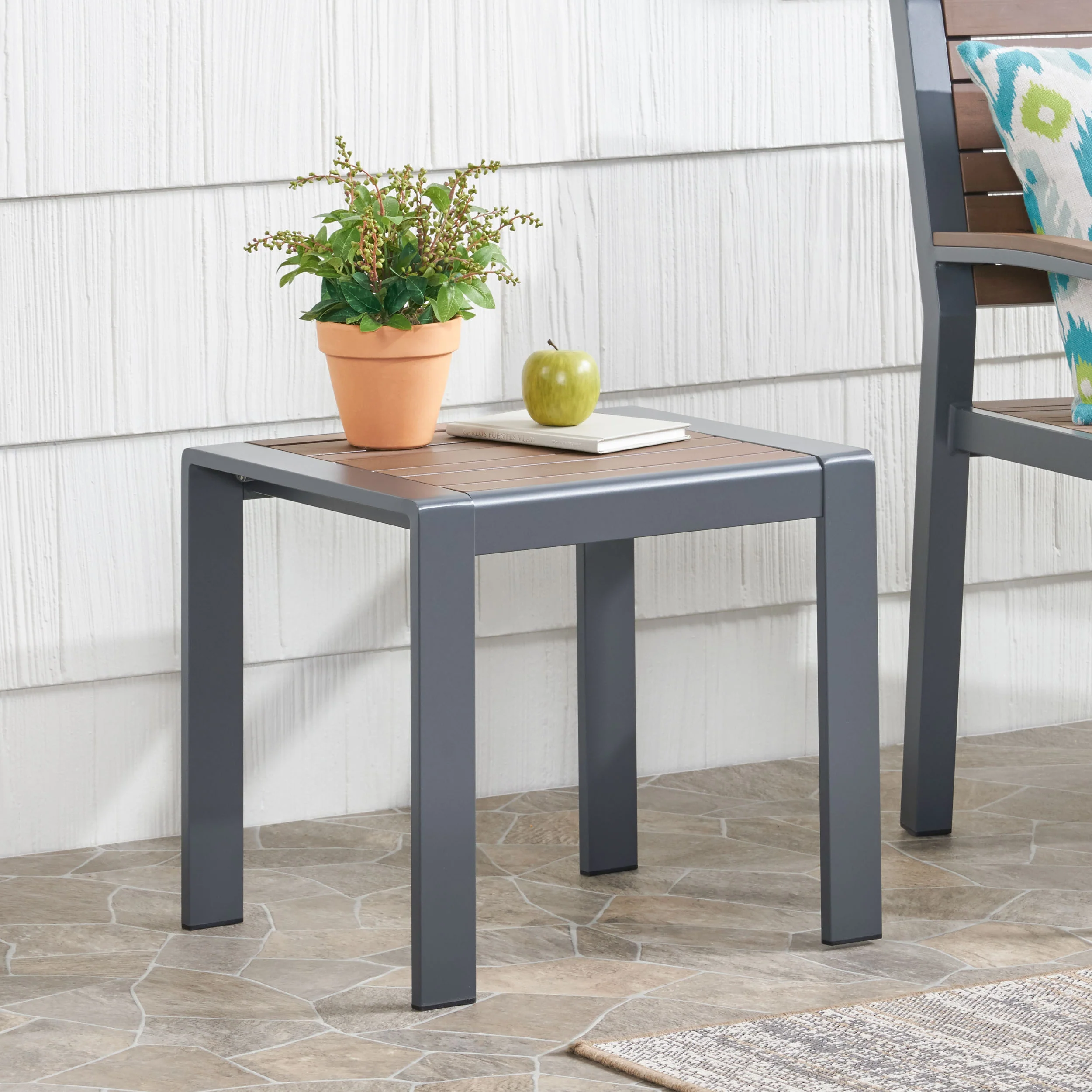 Trimble Outdoor Aluminum Side Table - furnishings