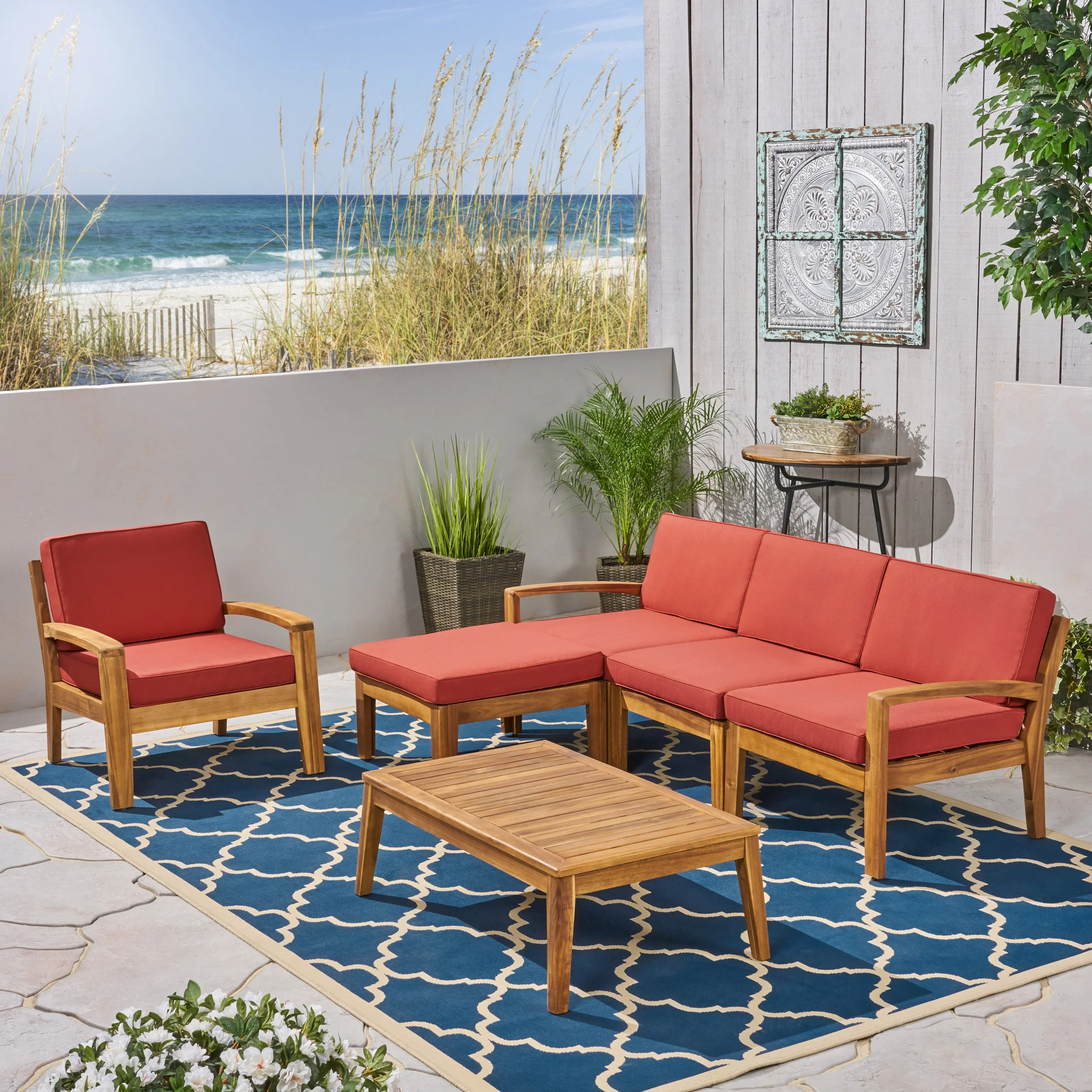 Parma 4-Seater Sectional Sofa Set For Patio with Club Chair - furnishings