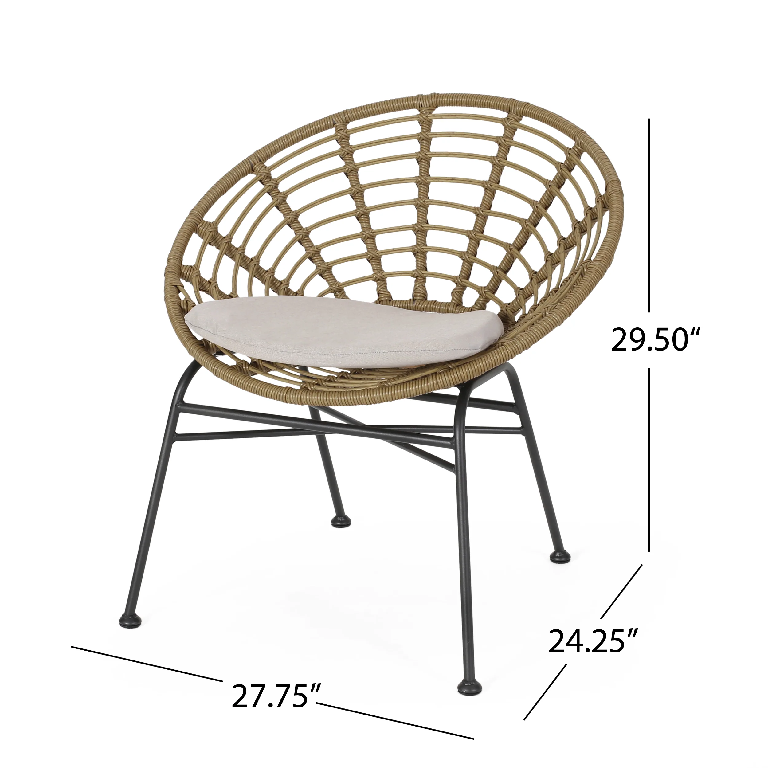 Seaton Outdoor Modern Boho 2 Seater Wicker Chat Set with Side Table - furnishings