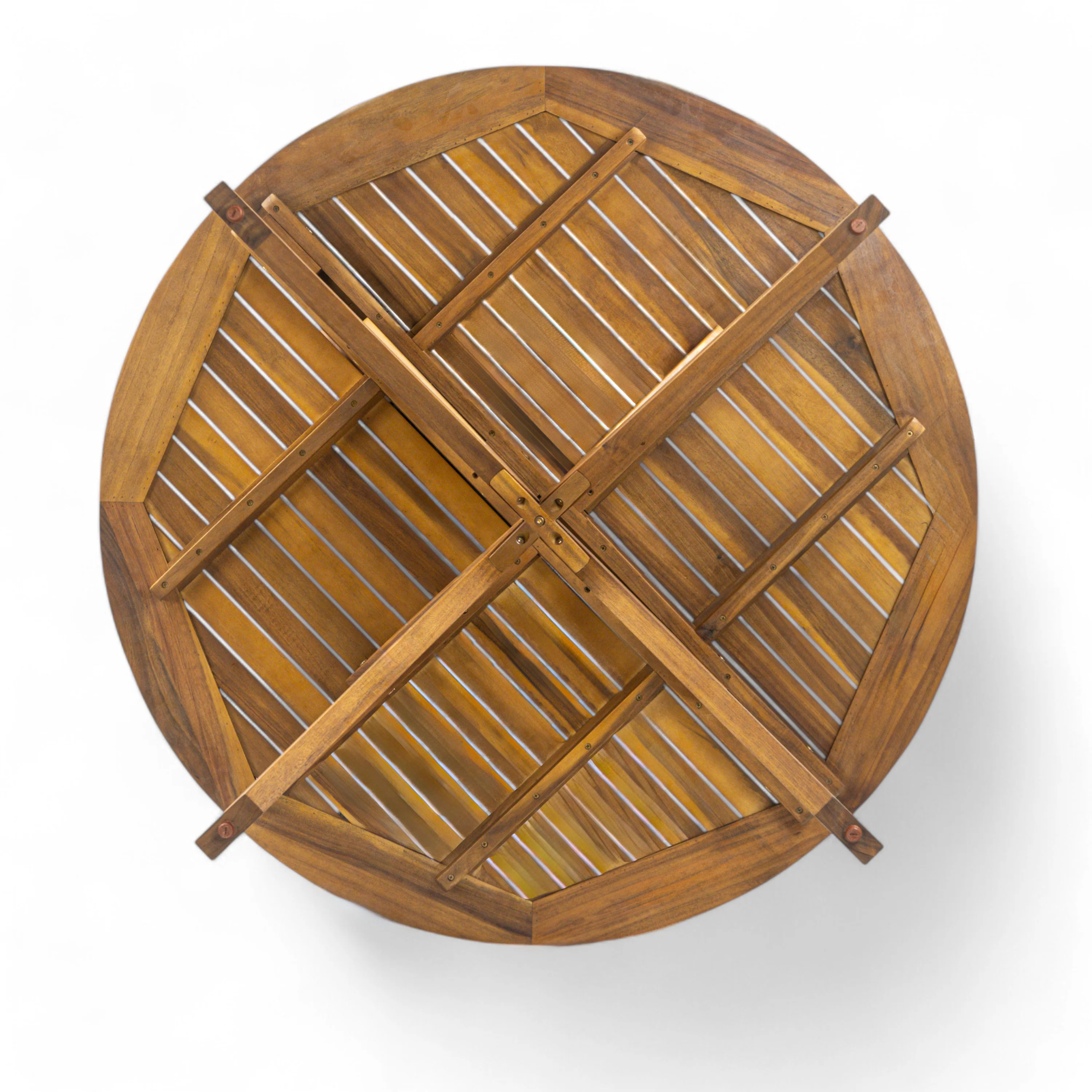 Stanford Outdoor Acacia Wood Round Dining Table - furnishings