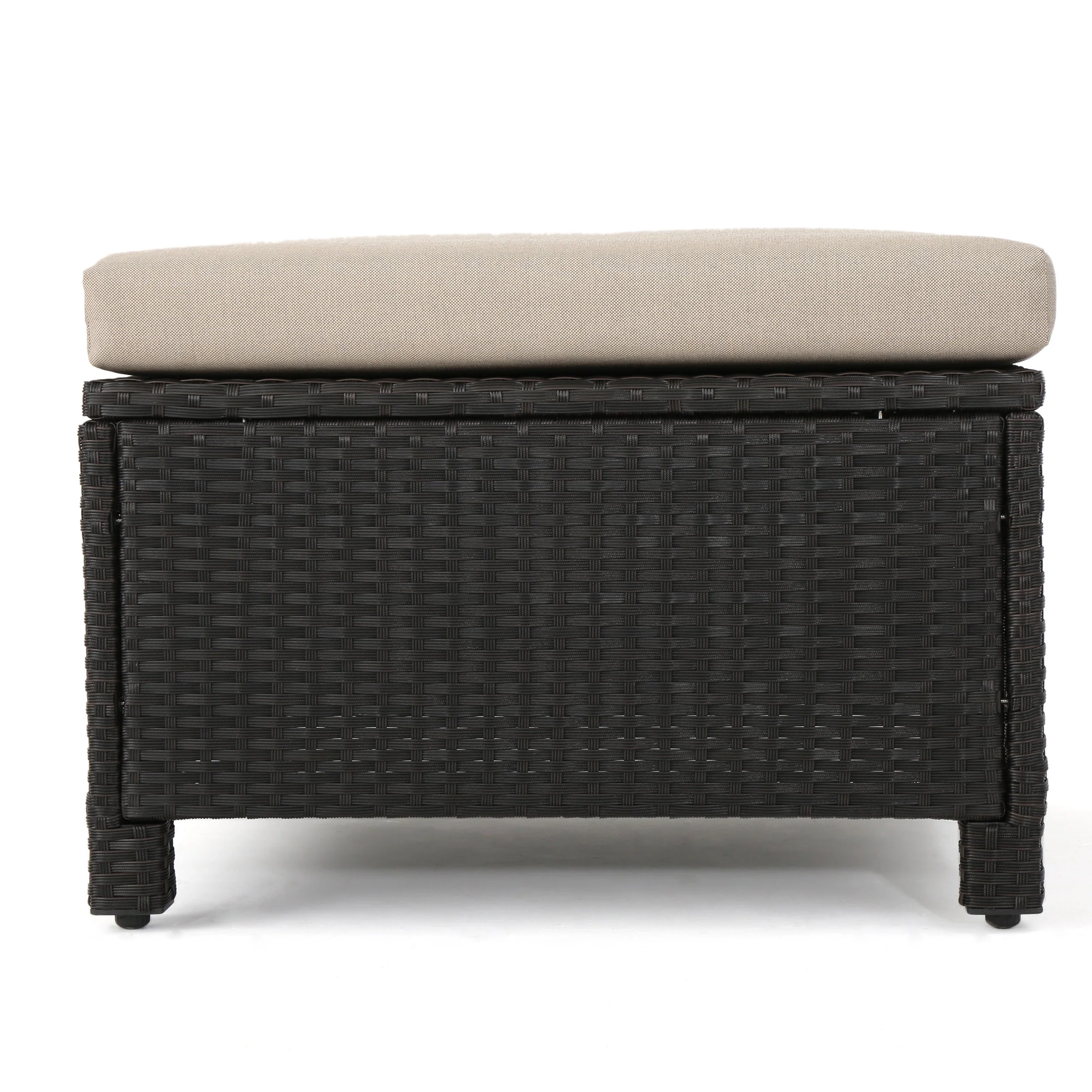 Tanner Outdoor 4 Seater Wicker L-Shaped Sectional Sofa Set with Cushions - furnishings