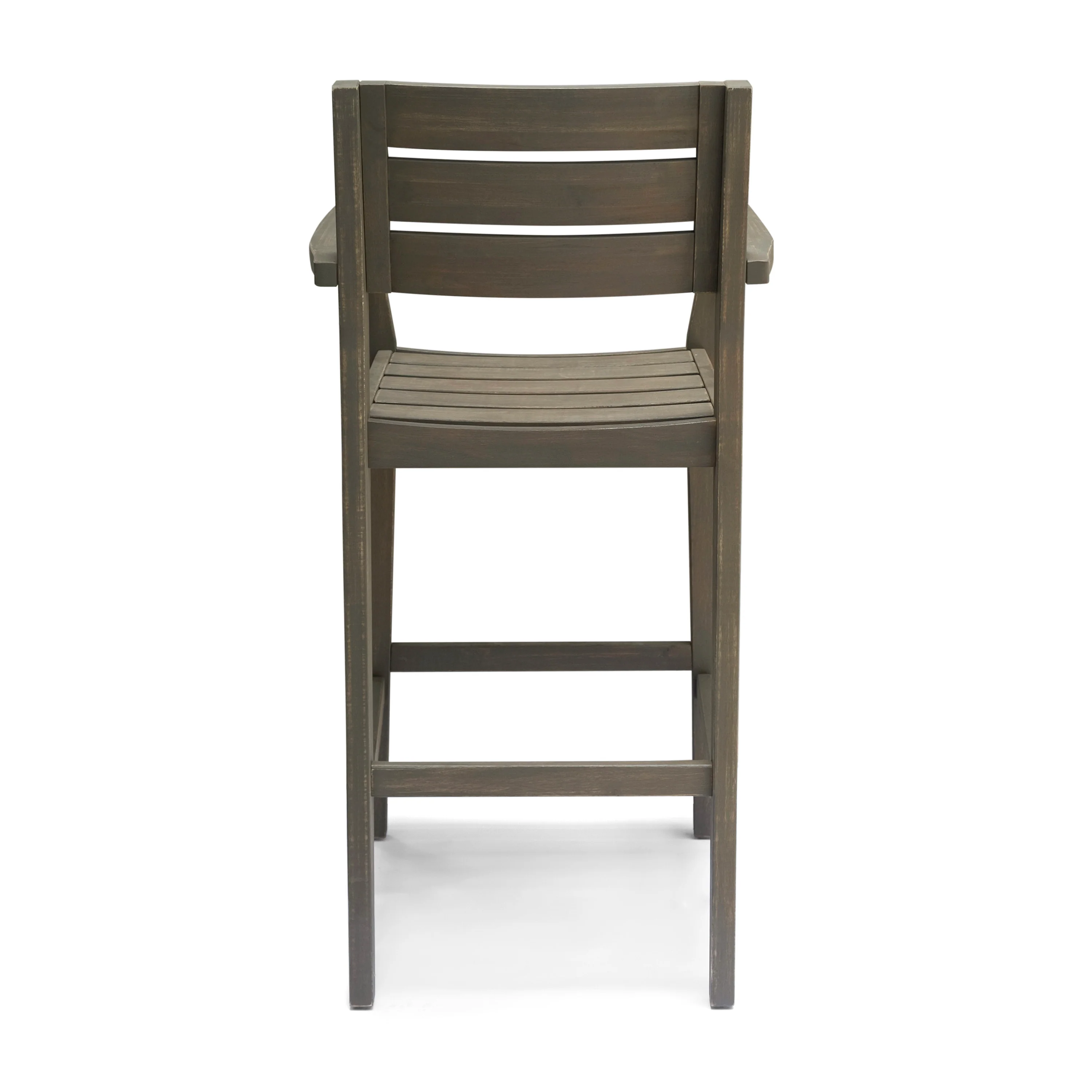 Blair Outdoor Rustic Acacia Wood Barstool (Set of 4) - furnishings