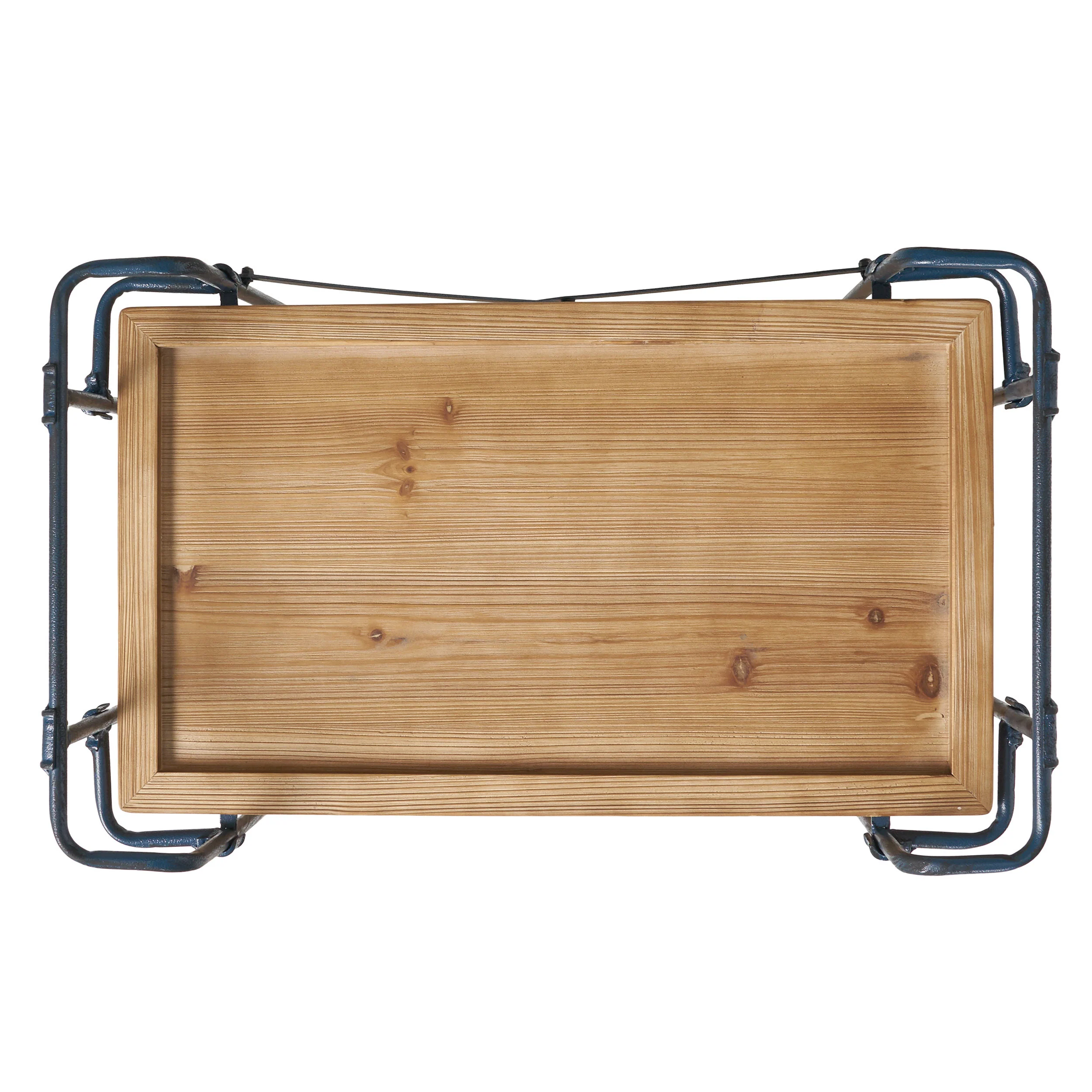 Samara Outdoors Natural Wood Finish Fir Wood and Iron Bar Cart - furnishings