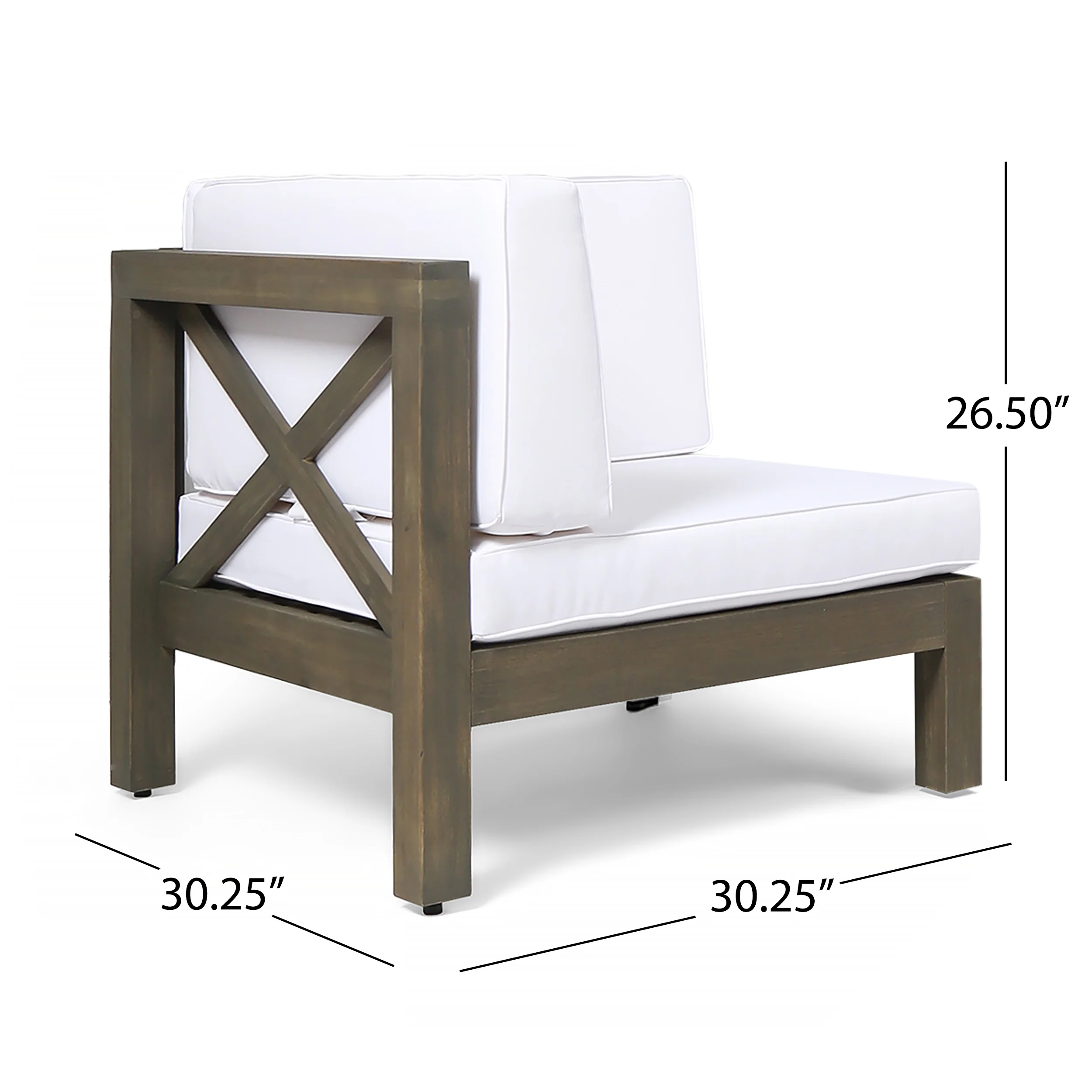 Keith Outdoor Sectional Loveseat Set  2-Seater  Acacia Wood  Water-Resistant Cushions - furnishings