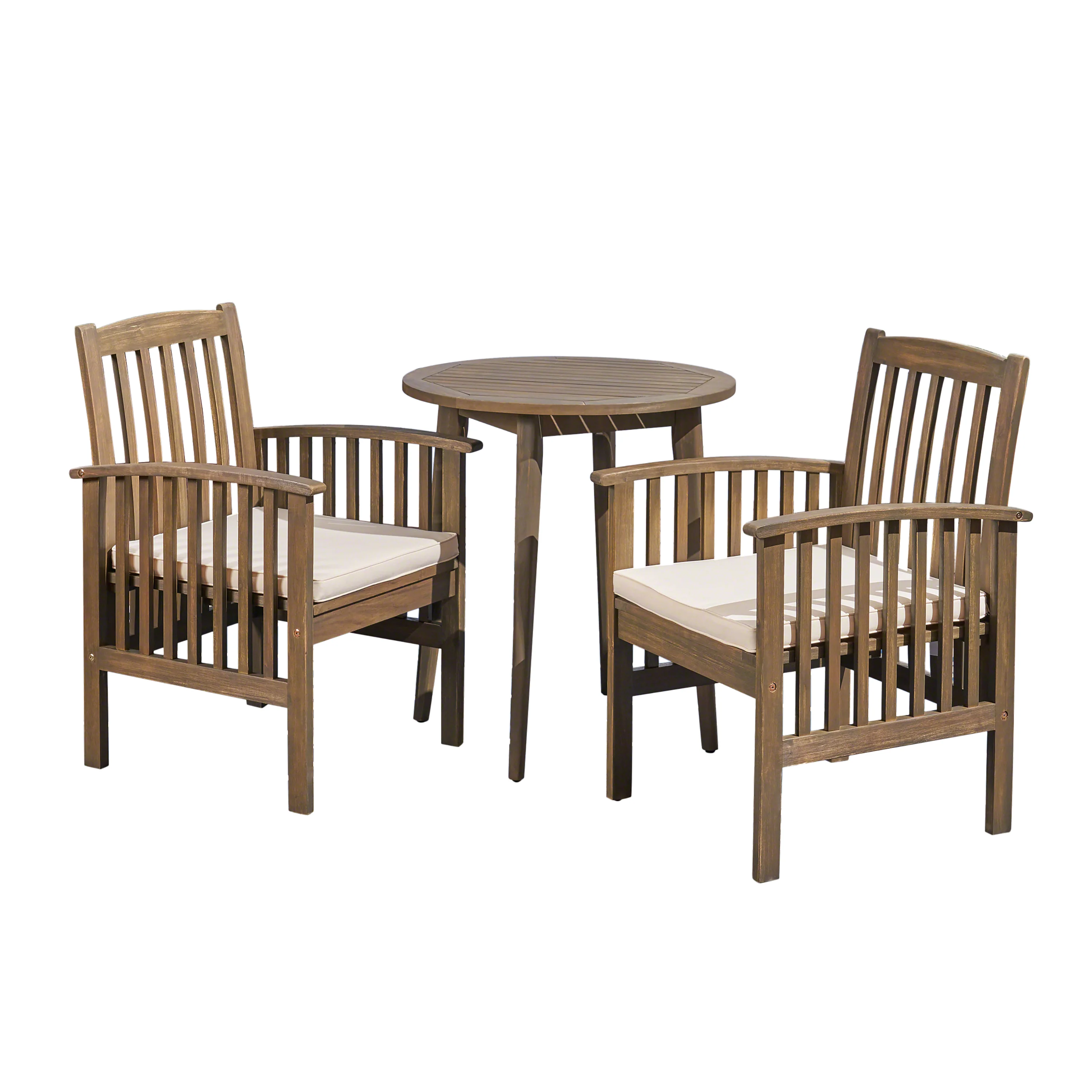 Phoenix Outdoor Acacia 2-Seater Bistro Set with Cushions and 28