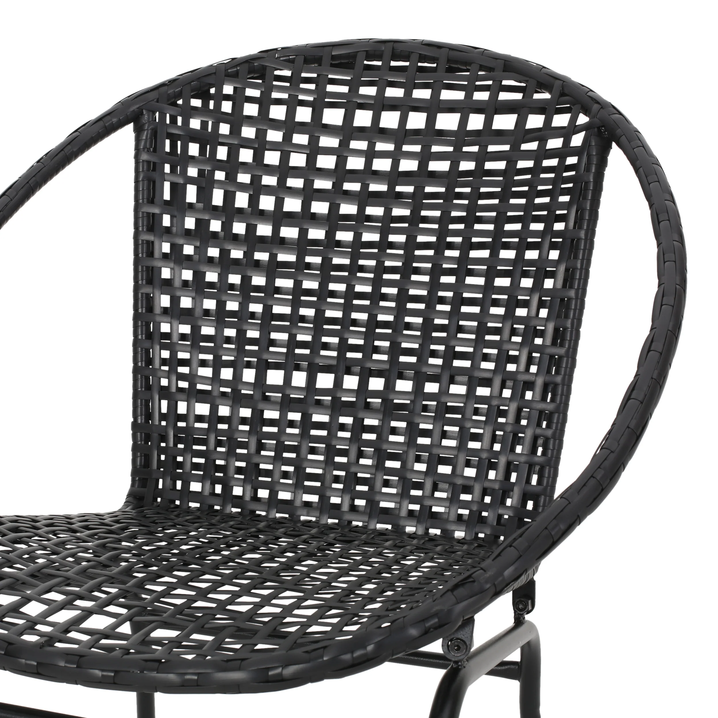 German Outdoor Modern Faux Rattan Club Chair (Set of 2) - furnishings