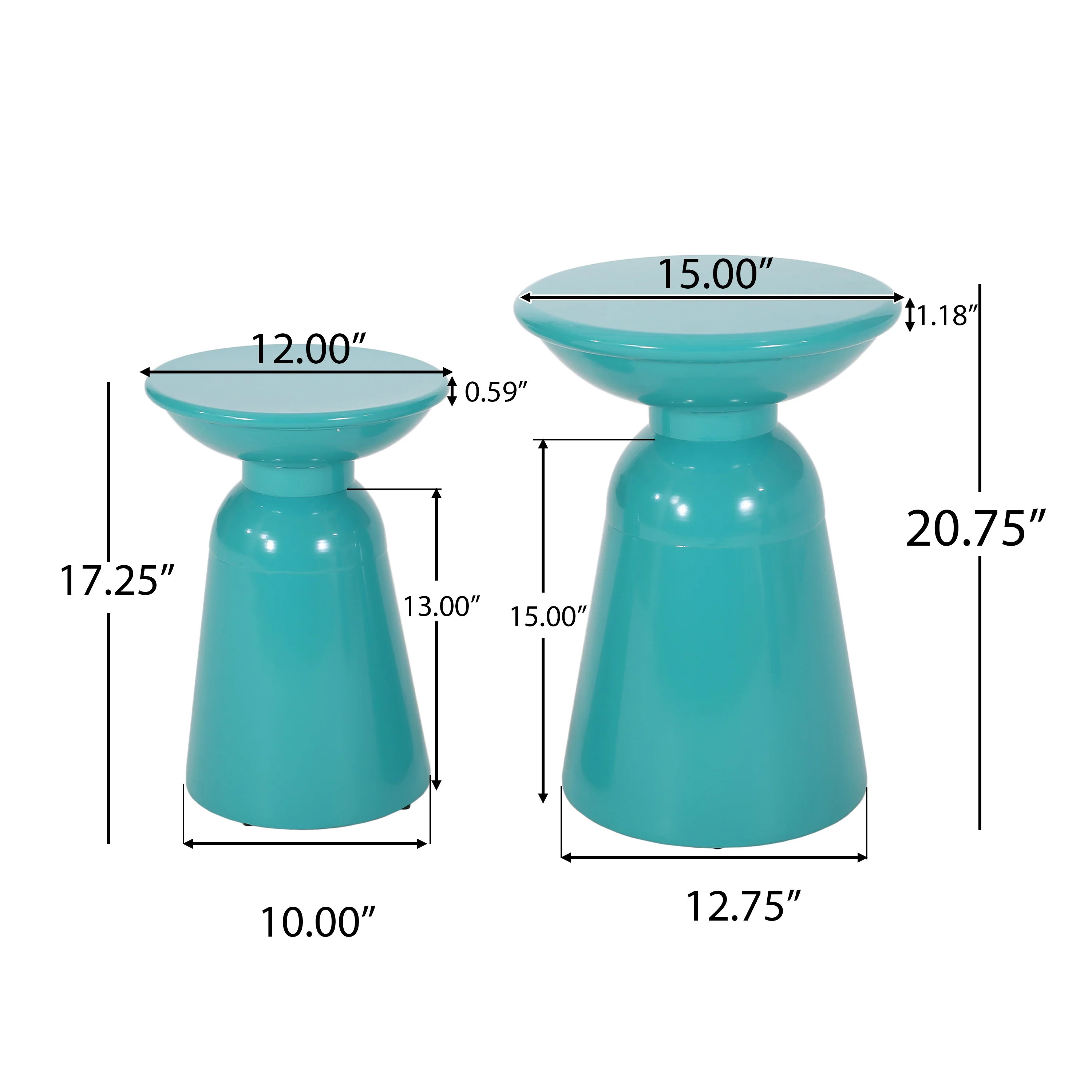 Soto Outdoor Metal Side Tables, Set of 2 - furnishings