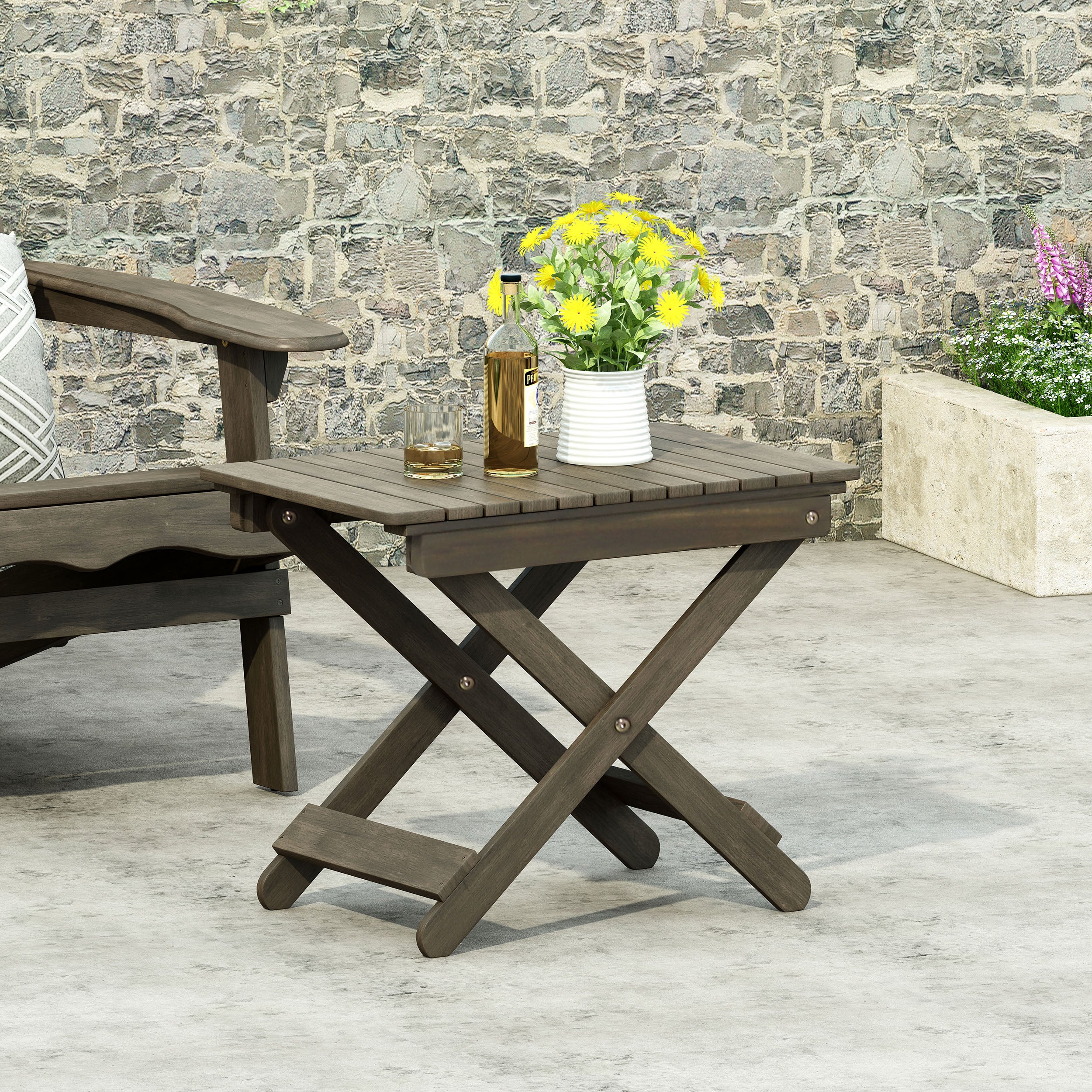 Reed Outdoor Folding Side Table - furnishings