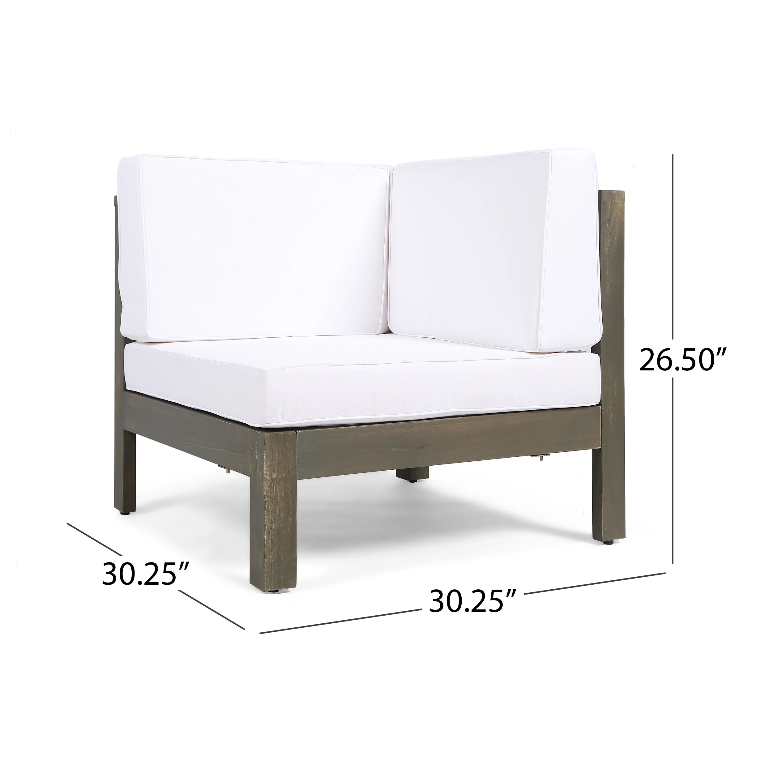 Emma Outdoor 6 Seater Acacia Wood Sectional Sofa and Club Chair Set - furnishings
