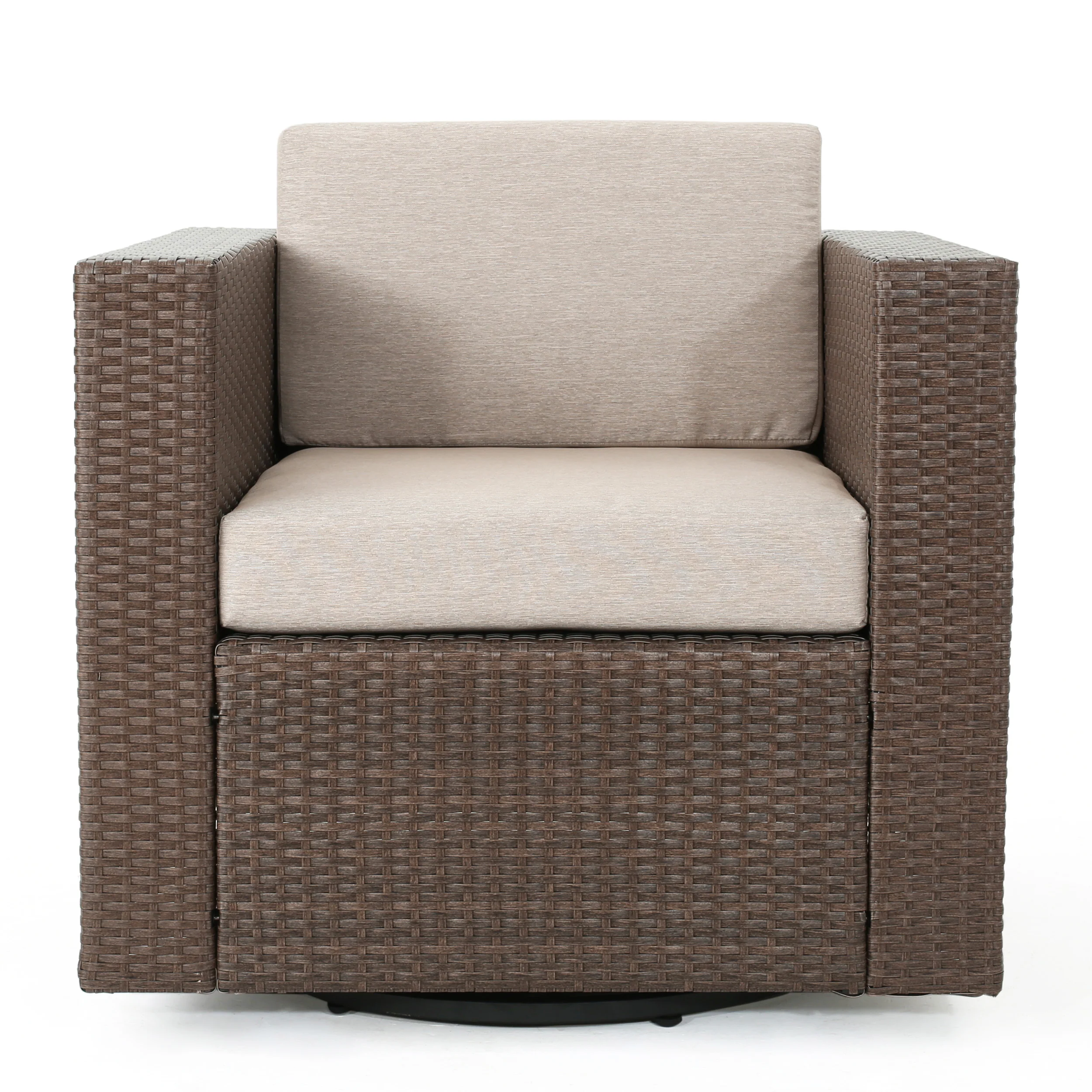 Venice Outdoor Wicker Swivel Club Chairs with Cushions - furnishings
