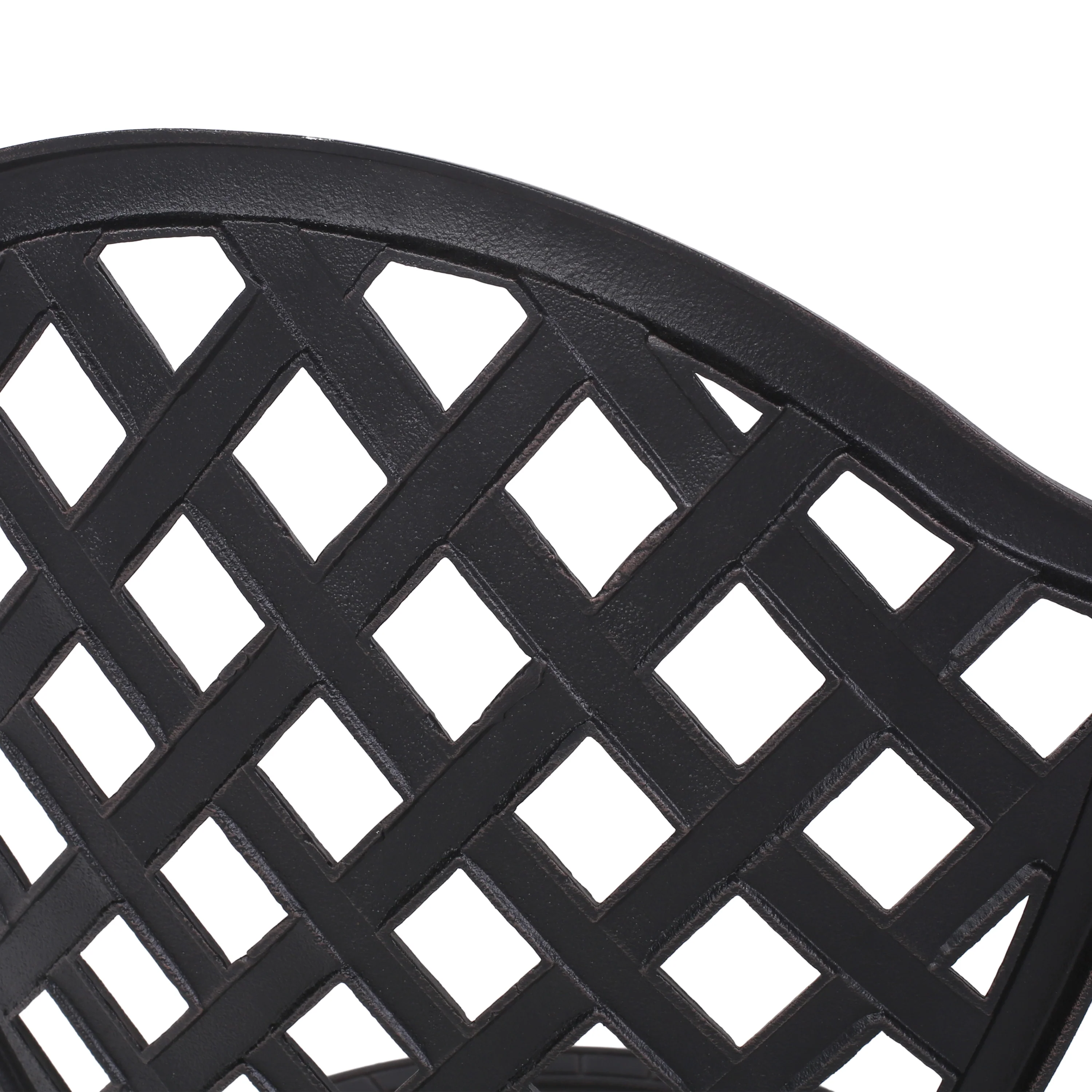 Lyon Traditional Outdoor 3-Piece Black with Bronze Cast Aluminum Bistro Set - furnishings